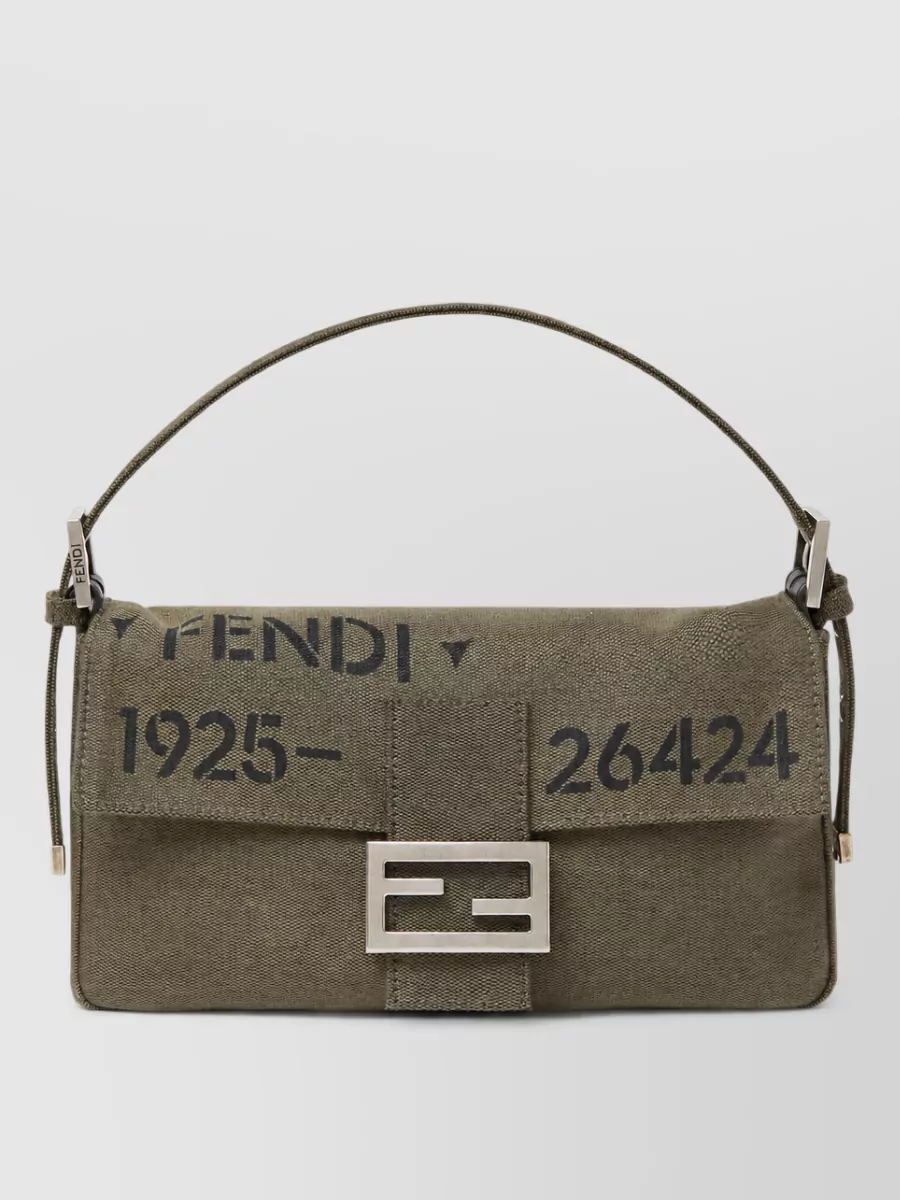 Fendi Baguette Canvas Shoulder Bag