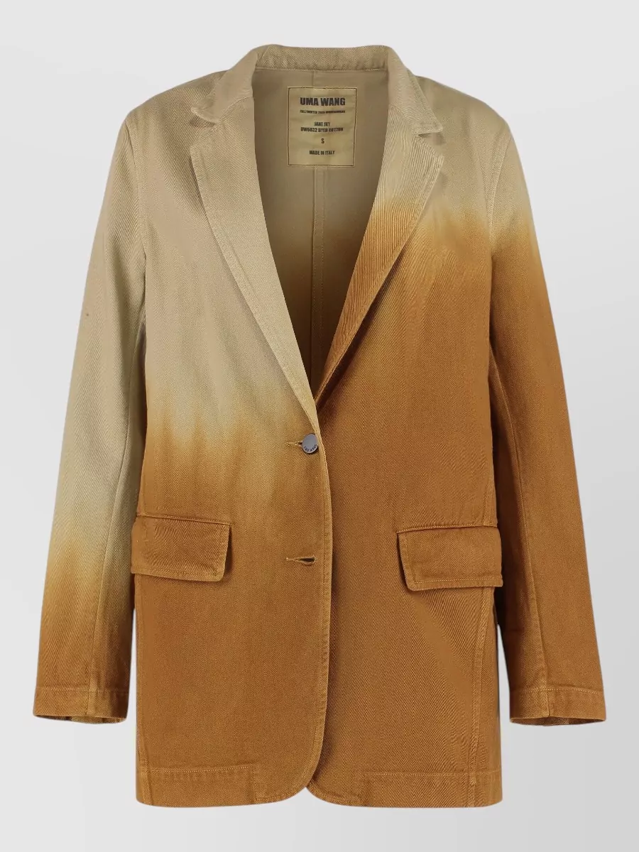 Uma Wang degrade single-breasted cotton blazer