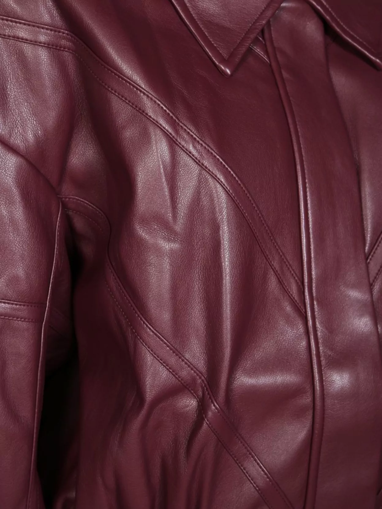 Rotate Birger Christensen Collared Panel Detailing Bomber Jacket In Burgundy