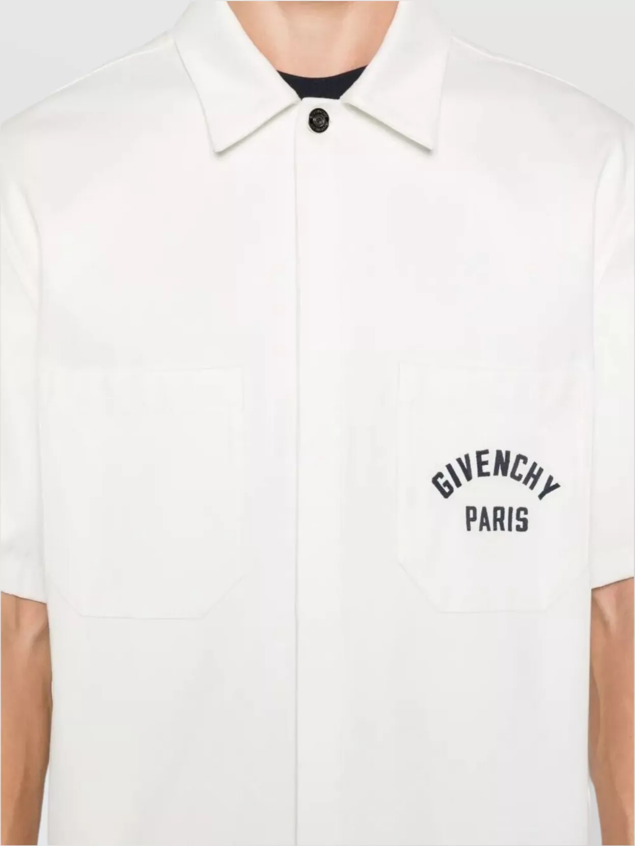 Givenchy Short-Sleeved Cotton T-Shirt Paris Embroidery