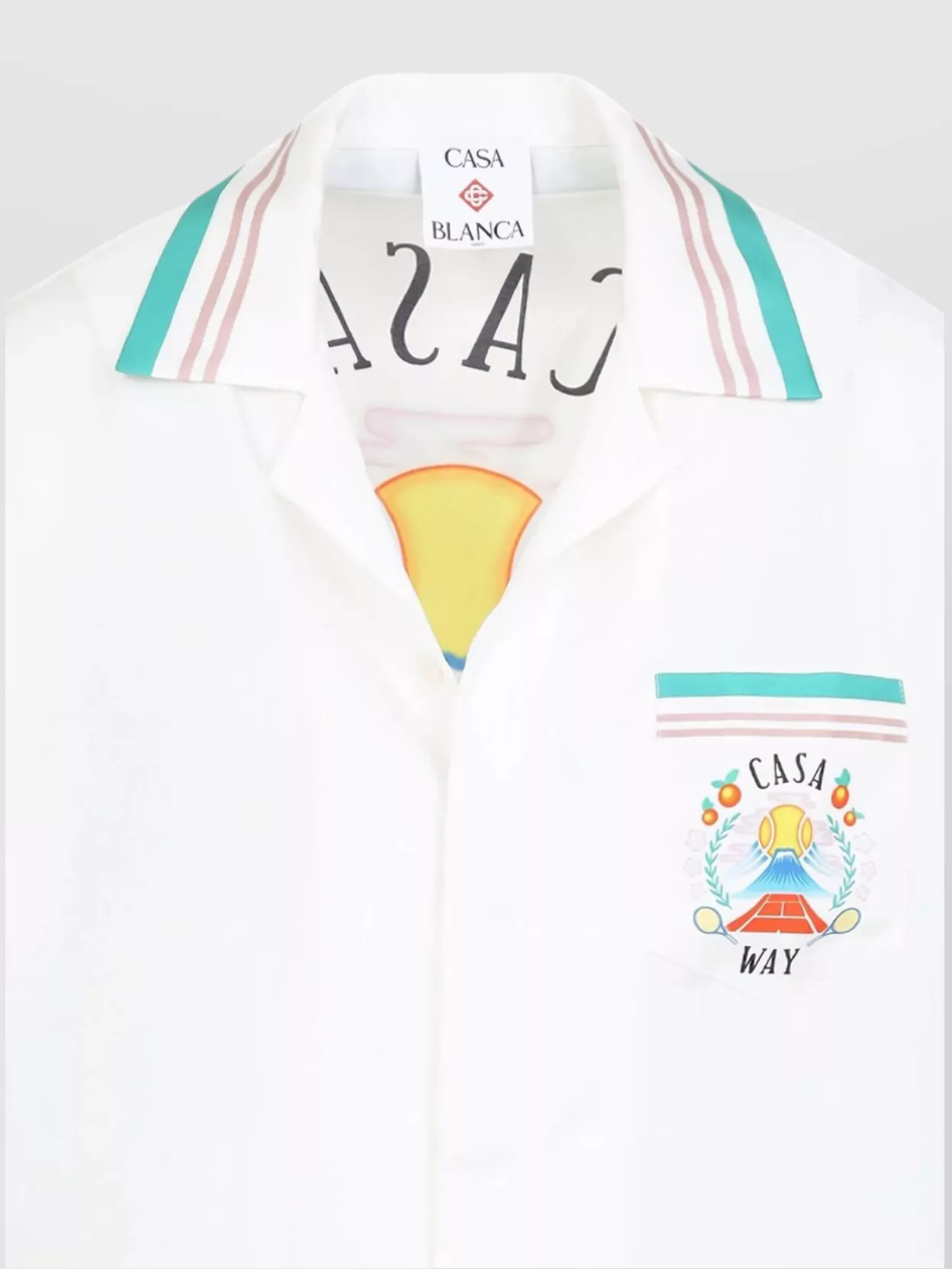 Casablanca Short Sleeve Cuban Collar Shirt With Pocket
