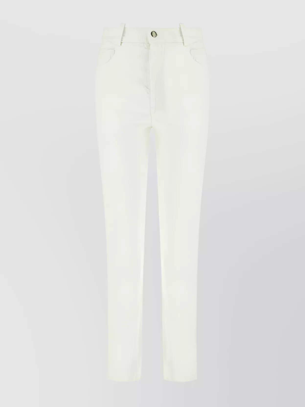 Shop Ann Demeulemeester Tailored Trousers With Belt Loops And Back Pockets In White