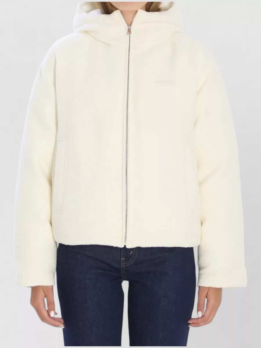 Gucci Down hooded bouclé wool bomber jacket