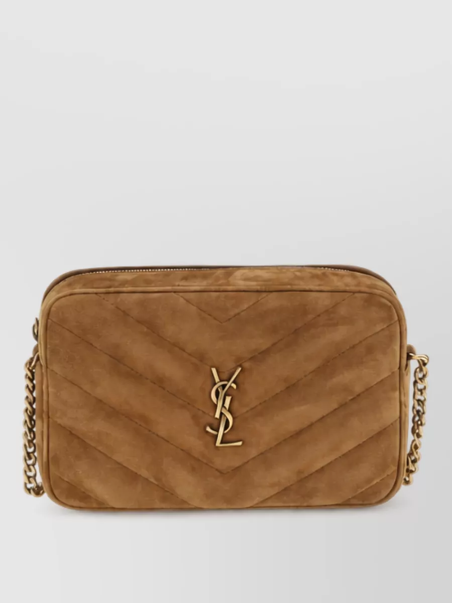 Saint Laurent brown calf leather clutch bag