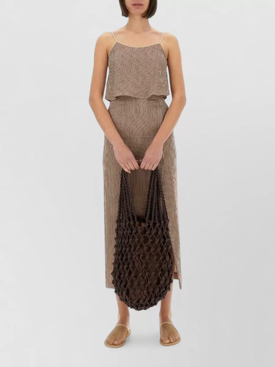 Alysi silk micro stripe cropped top