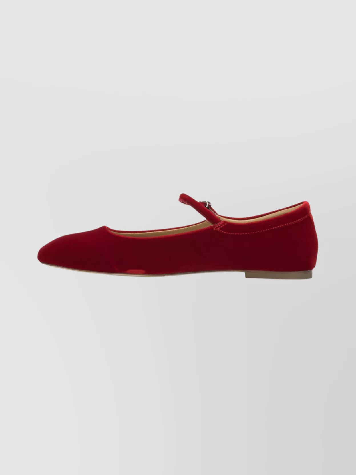 Aeyde Round Toe Velvet Ballerina Shoes With Flat Sole