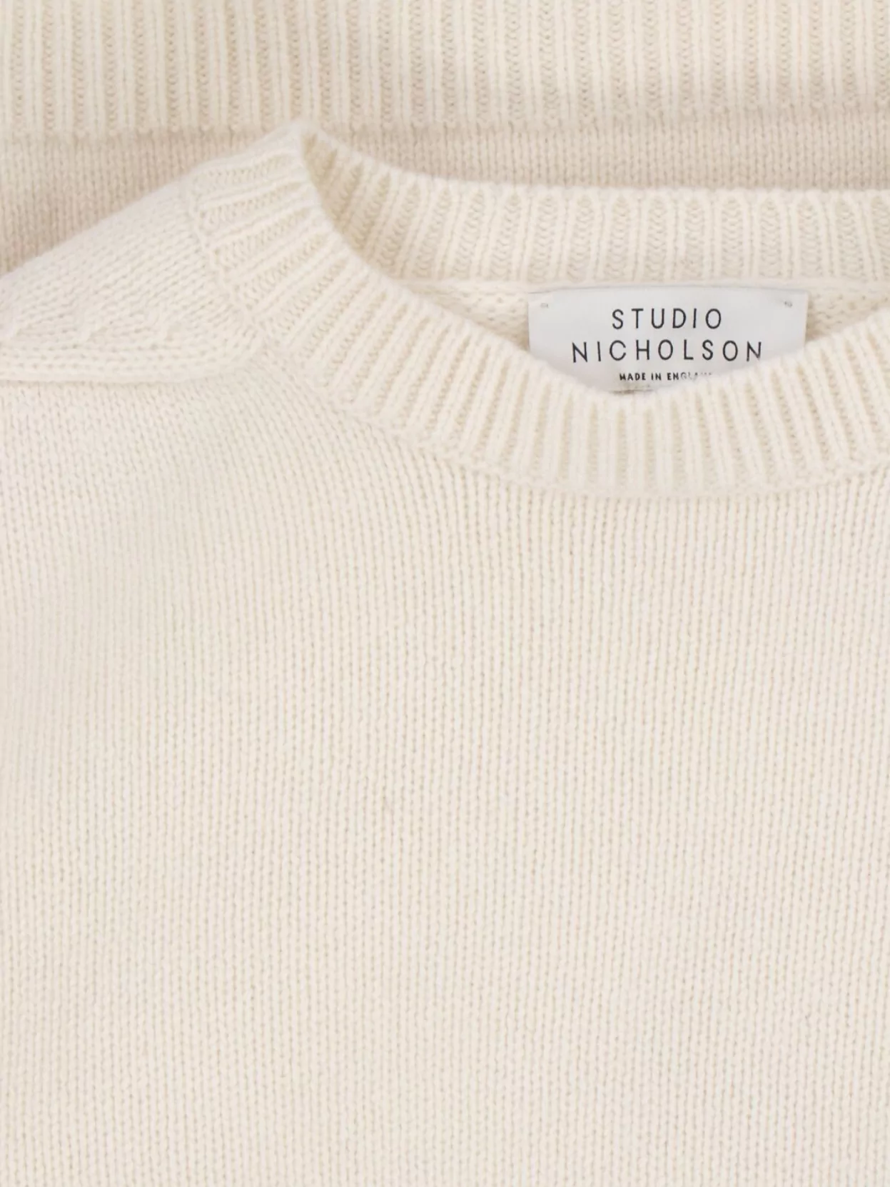 STUDIO NICHOLSON SOFT TEXTURE CREWNECK SWEATER WITH RIBBED CUFFS 