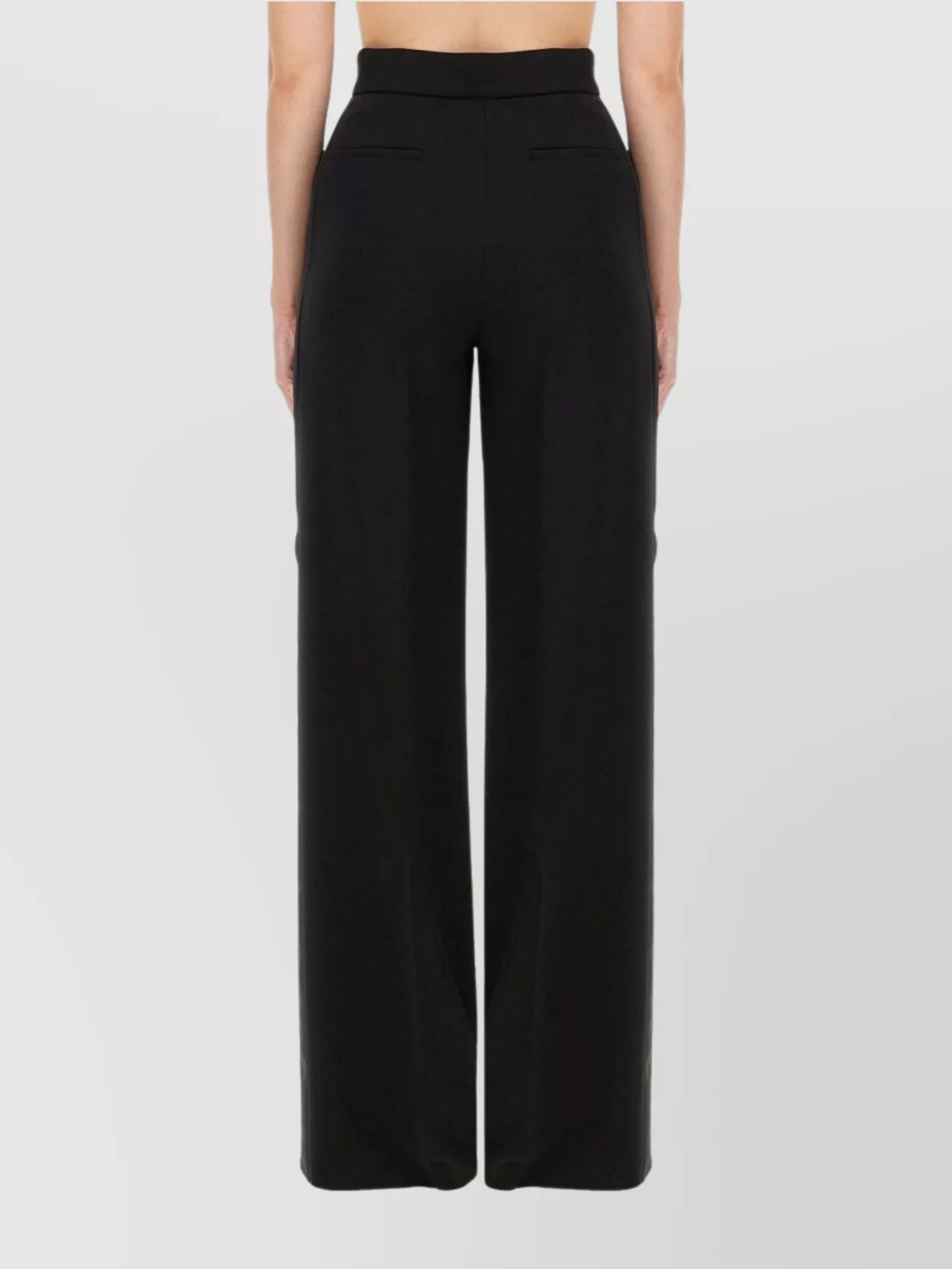 Max Mara High Waist Wide Leg Trousers With Stripe