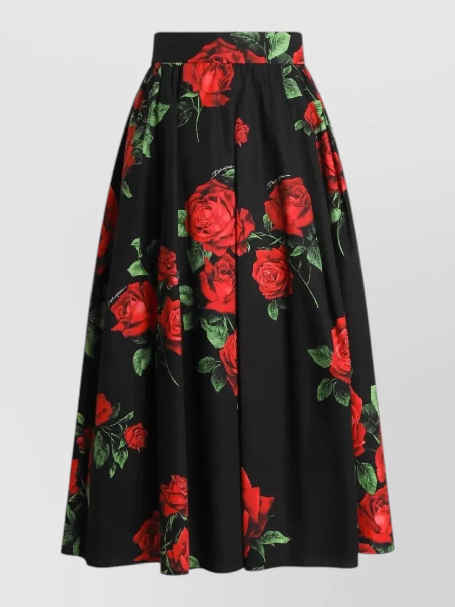 Dolce&Gabbana Floral-print cotton maxi skirt