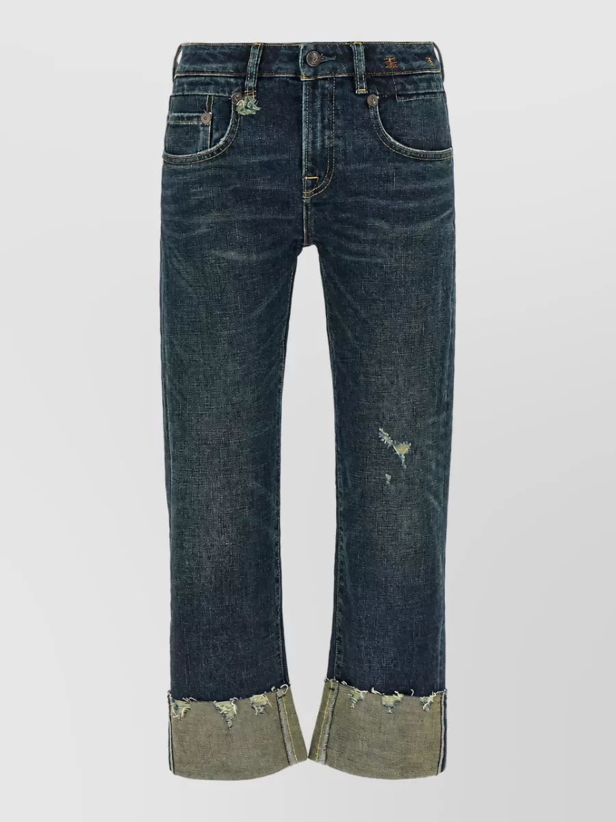 R13 Low-rise straight-leg turn-up jeans