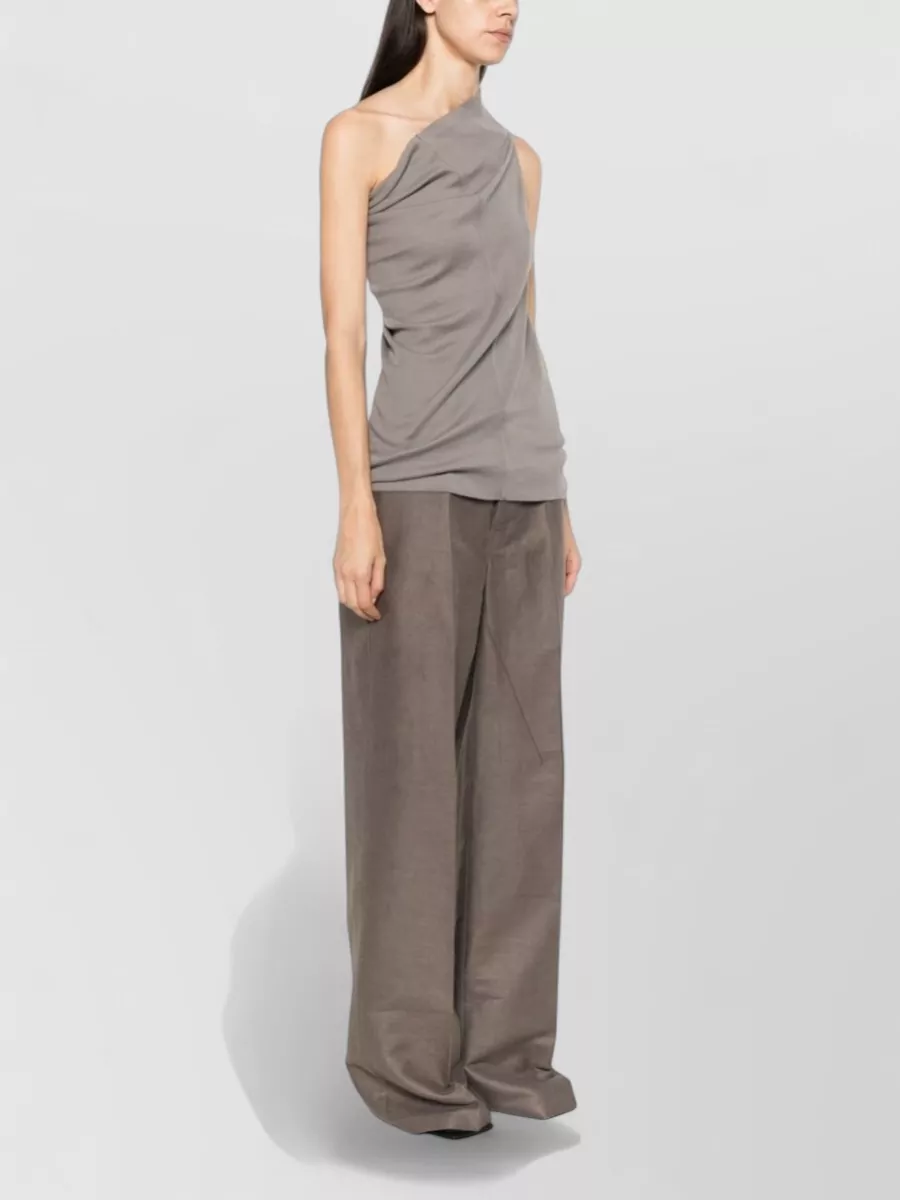 Rick Owens Cotton Asymmetric One-Shoulder Sleeveless Top