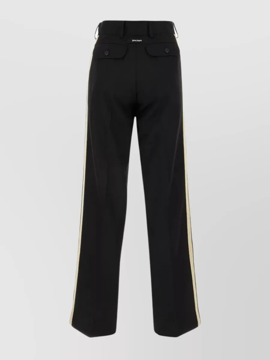 Shop Palm Angels Silhouette Pant With High Waist And Contrasting Bands In Black