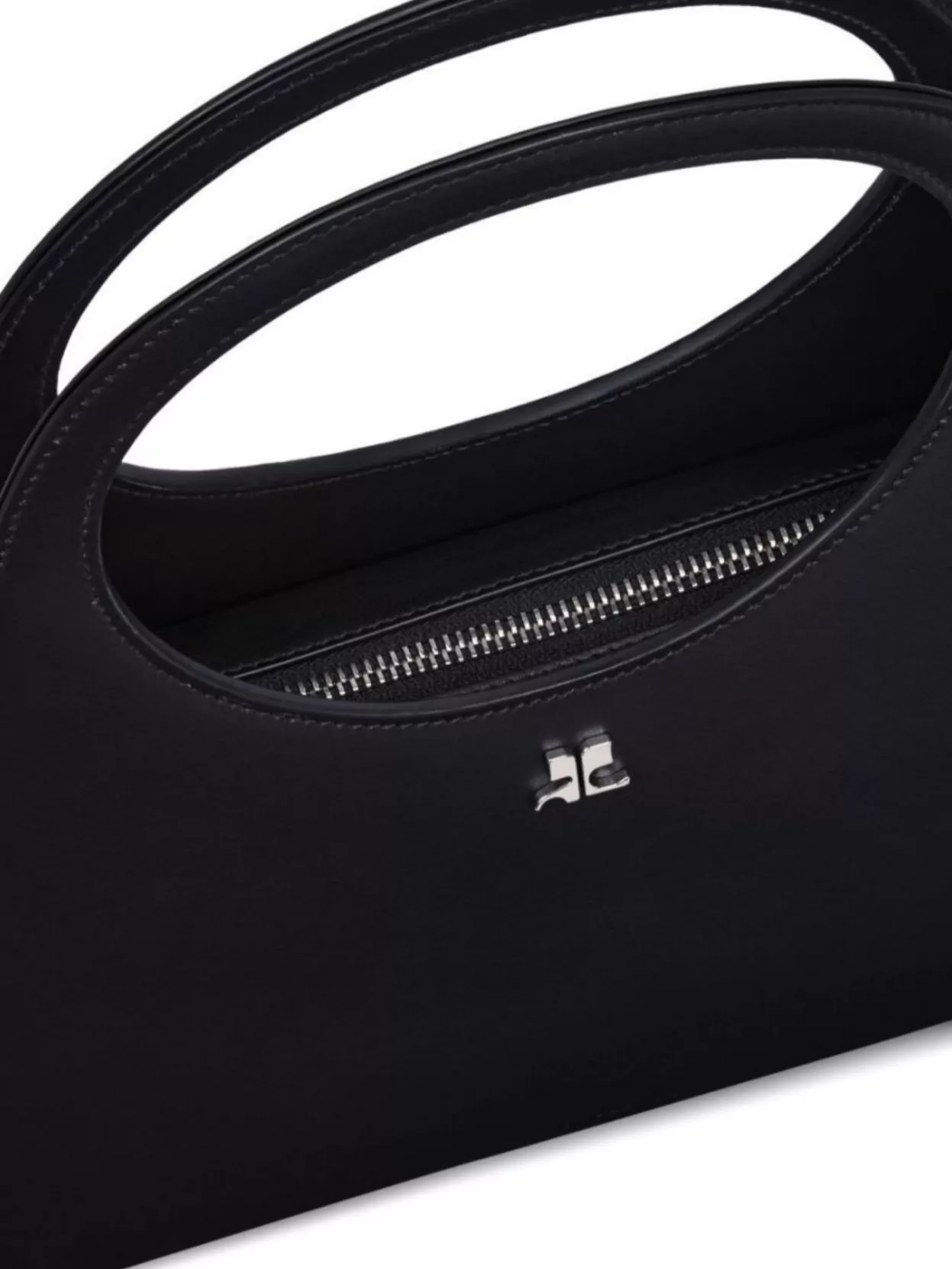 Courrèges Circular Top Handles Tote Bag With Buckle Detail