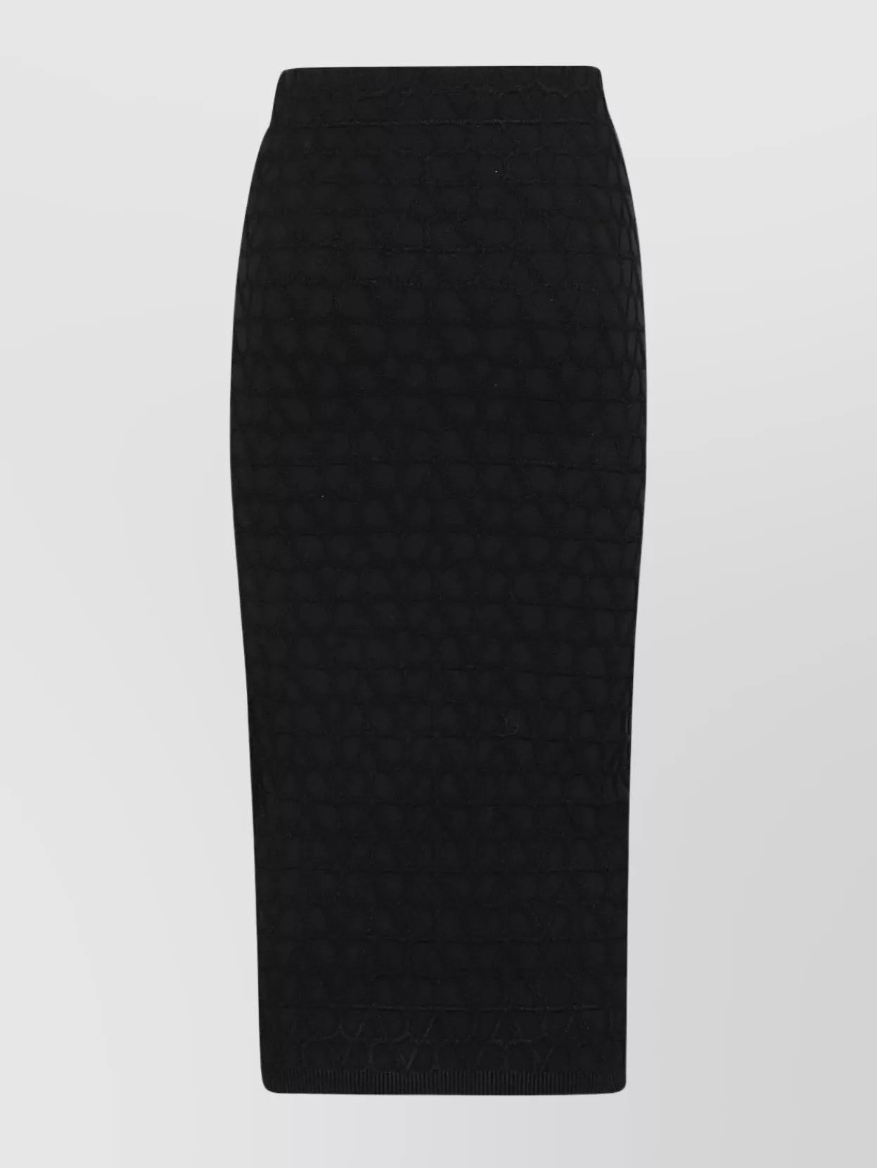 Shop Valentino Textured Elastic Waistband Skirt In Black