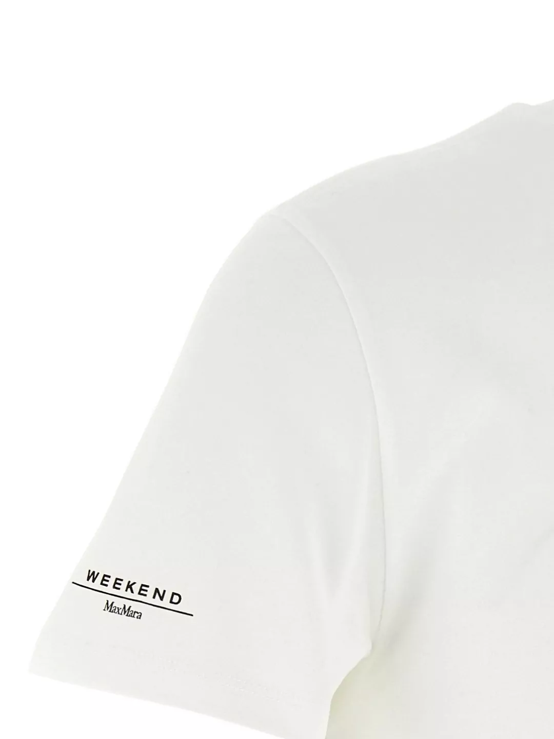 Weekend Max Mara Crew Neck Floral Print Short Sleeves Top In White