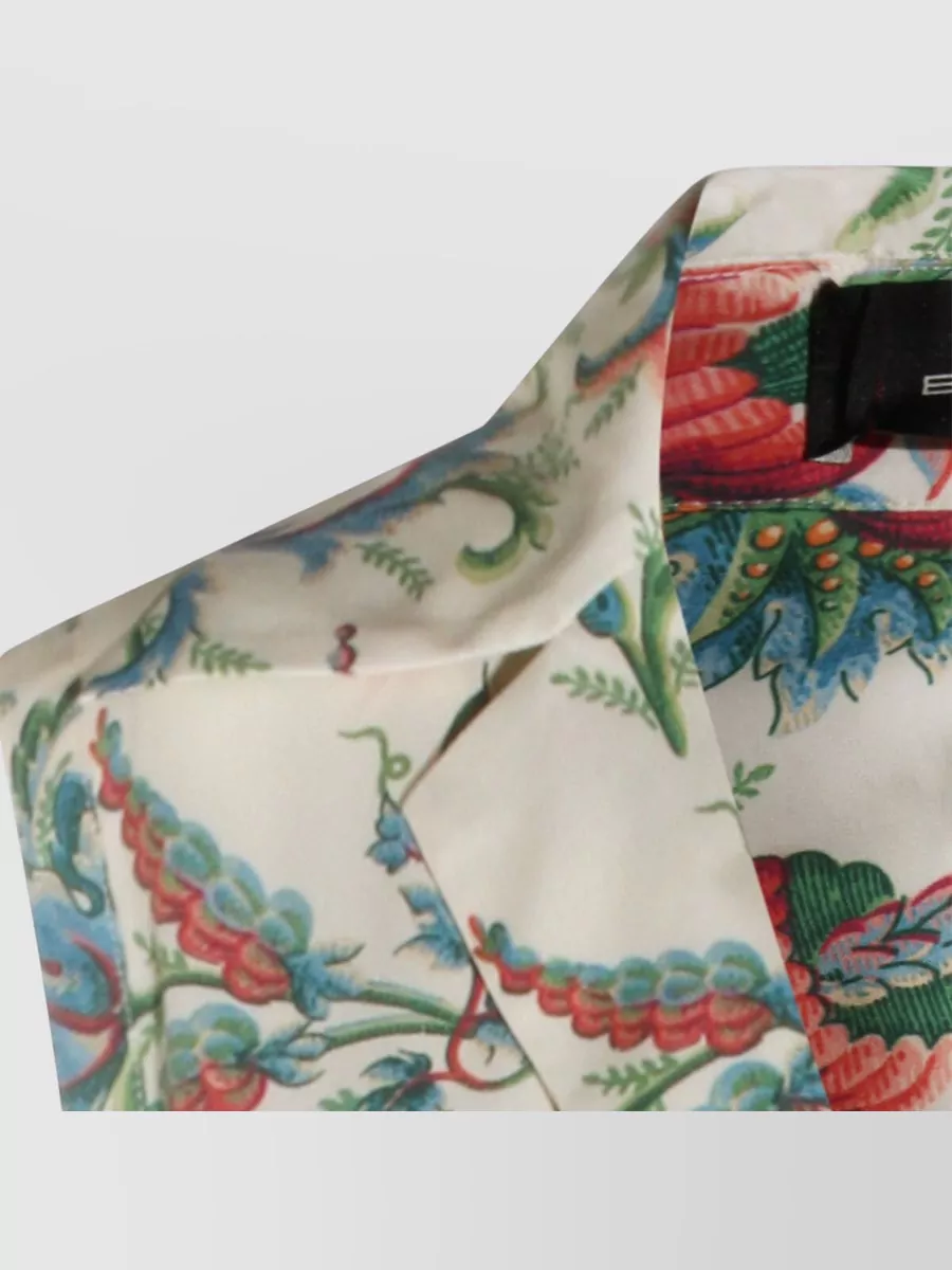 Etro Floral Belted Sleeveless Dress Button Detail