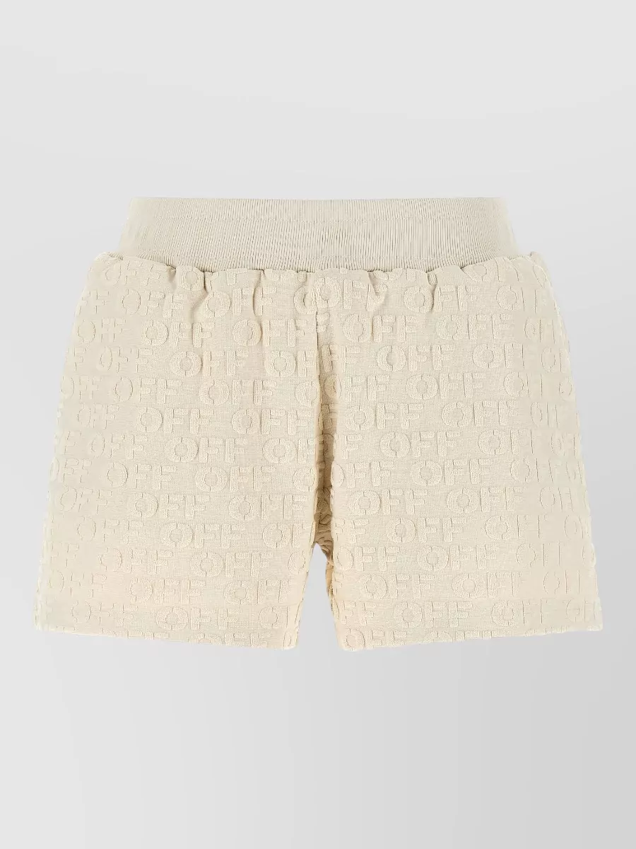 Off-White cotton jacquard terry relaxed-fit shorts