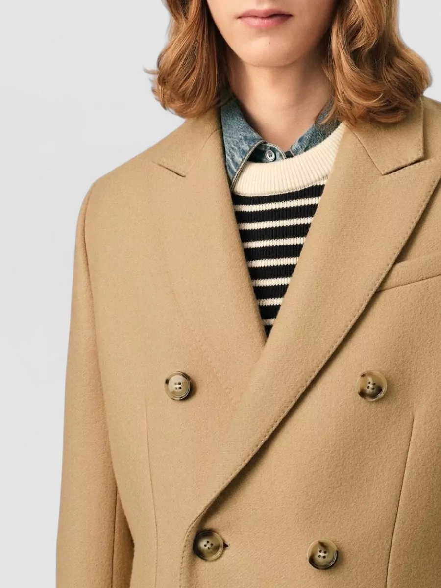 Ami Paris Virgin Wool Double-Breasted Coat