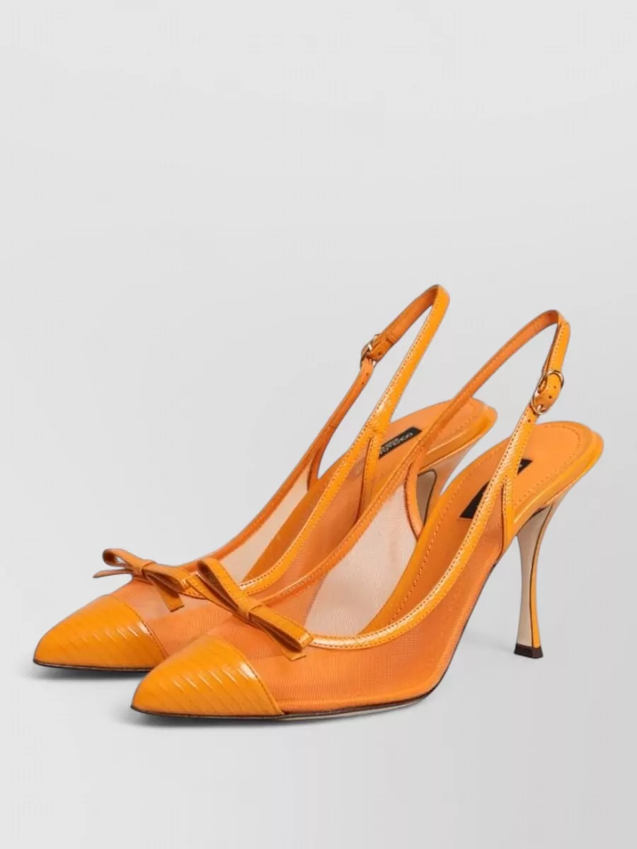 Dolce&Gabbana Leather Mesh Slingback Sandals