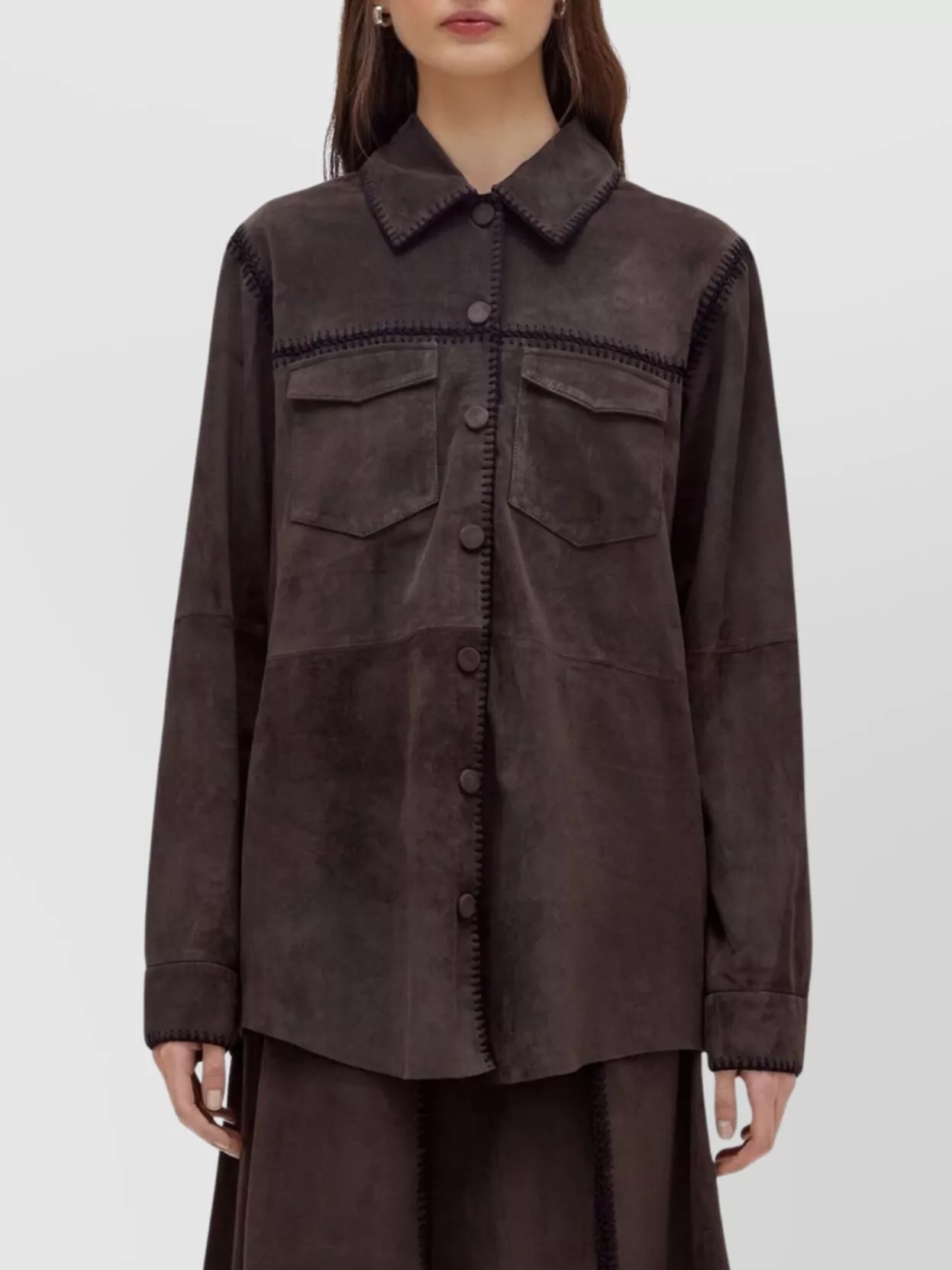 Blugirl Long Sleeve Shirt With Pointed Collar And Pockets