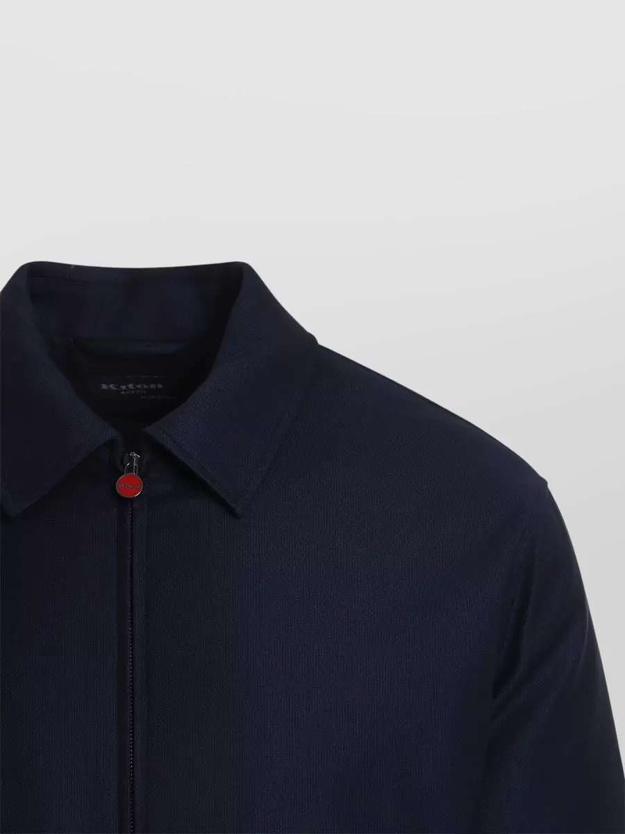Kiton Wool Cashmere Ribbed Bomber Jacket