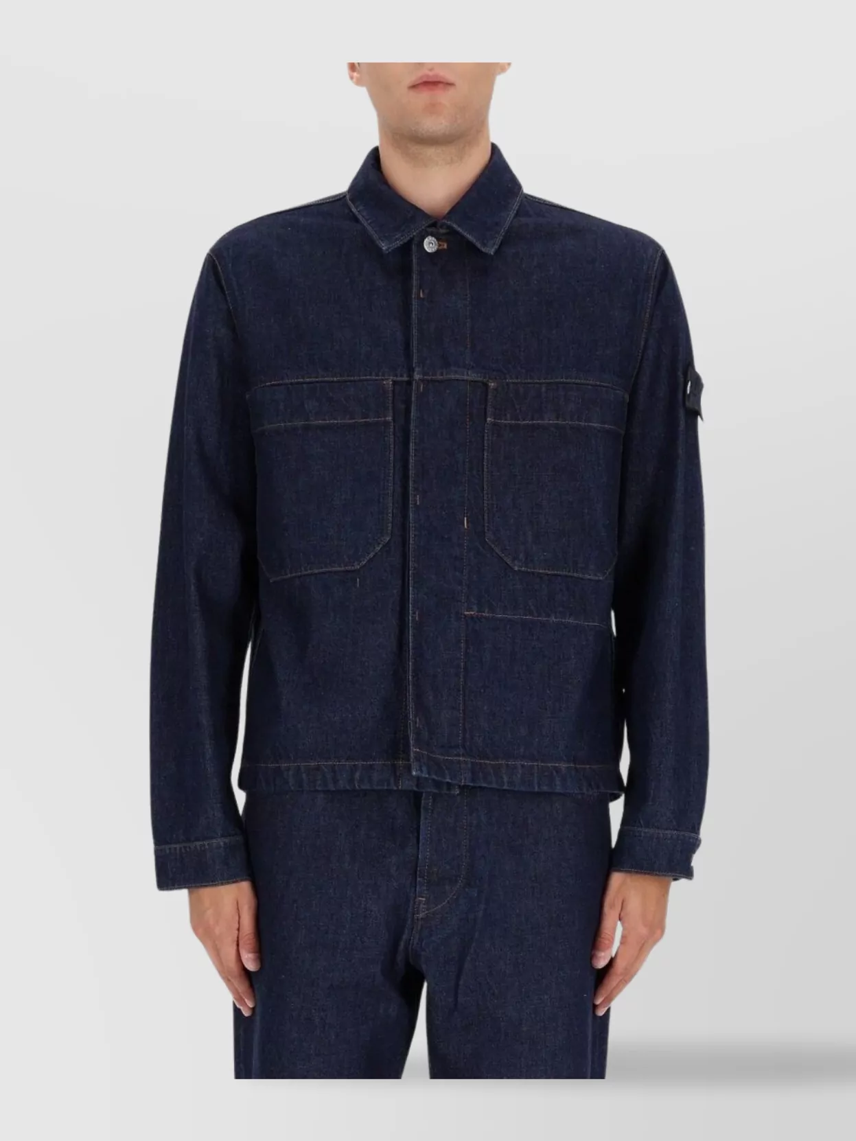 Stone Island Long Sleeve Jacket With Buttoned Cuffs And Pockets