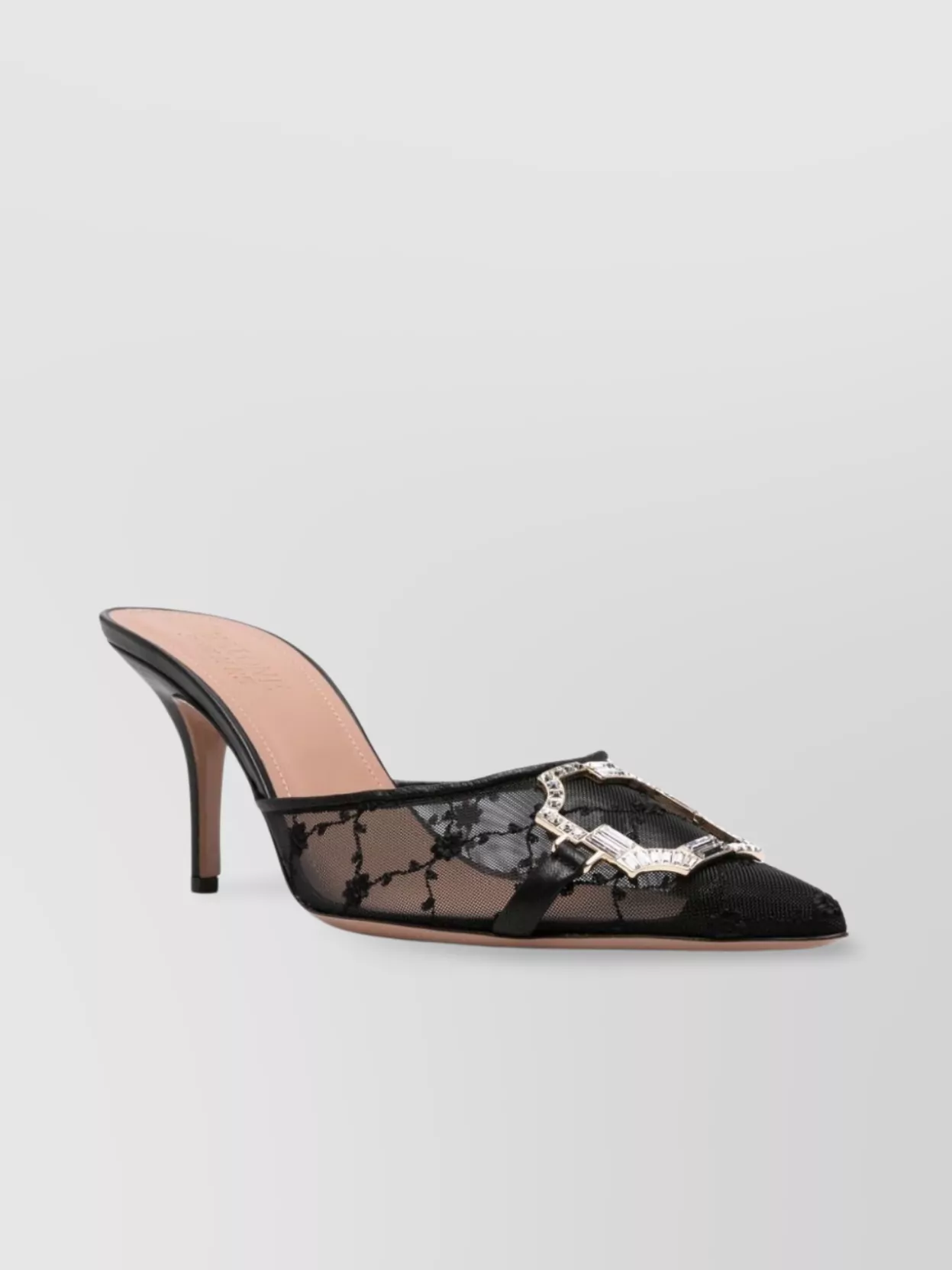 Malone Souliers Floral Embroidery Mesh Stiletto Mules