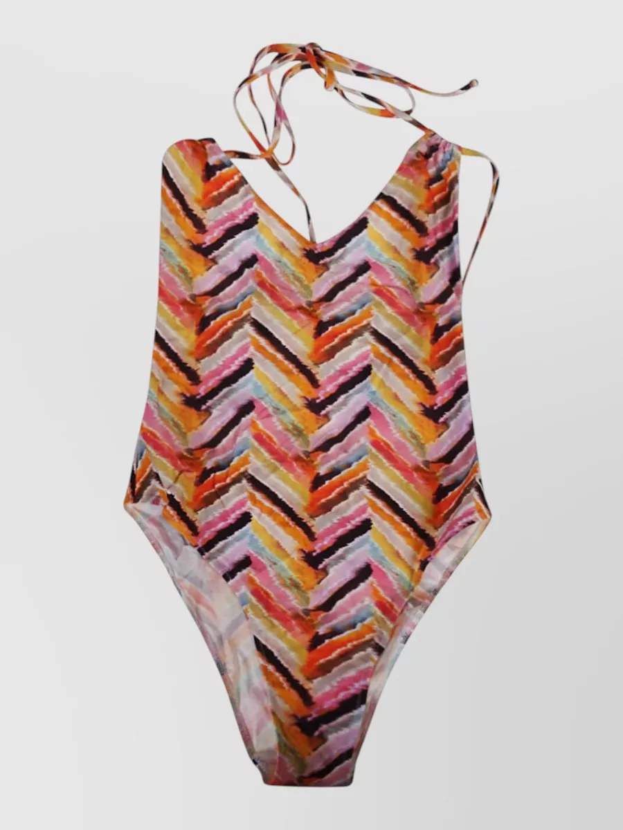 Feel Me Fab Varadero Print One Piece Halter Swimsuit