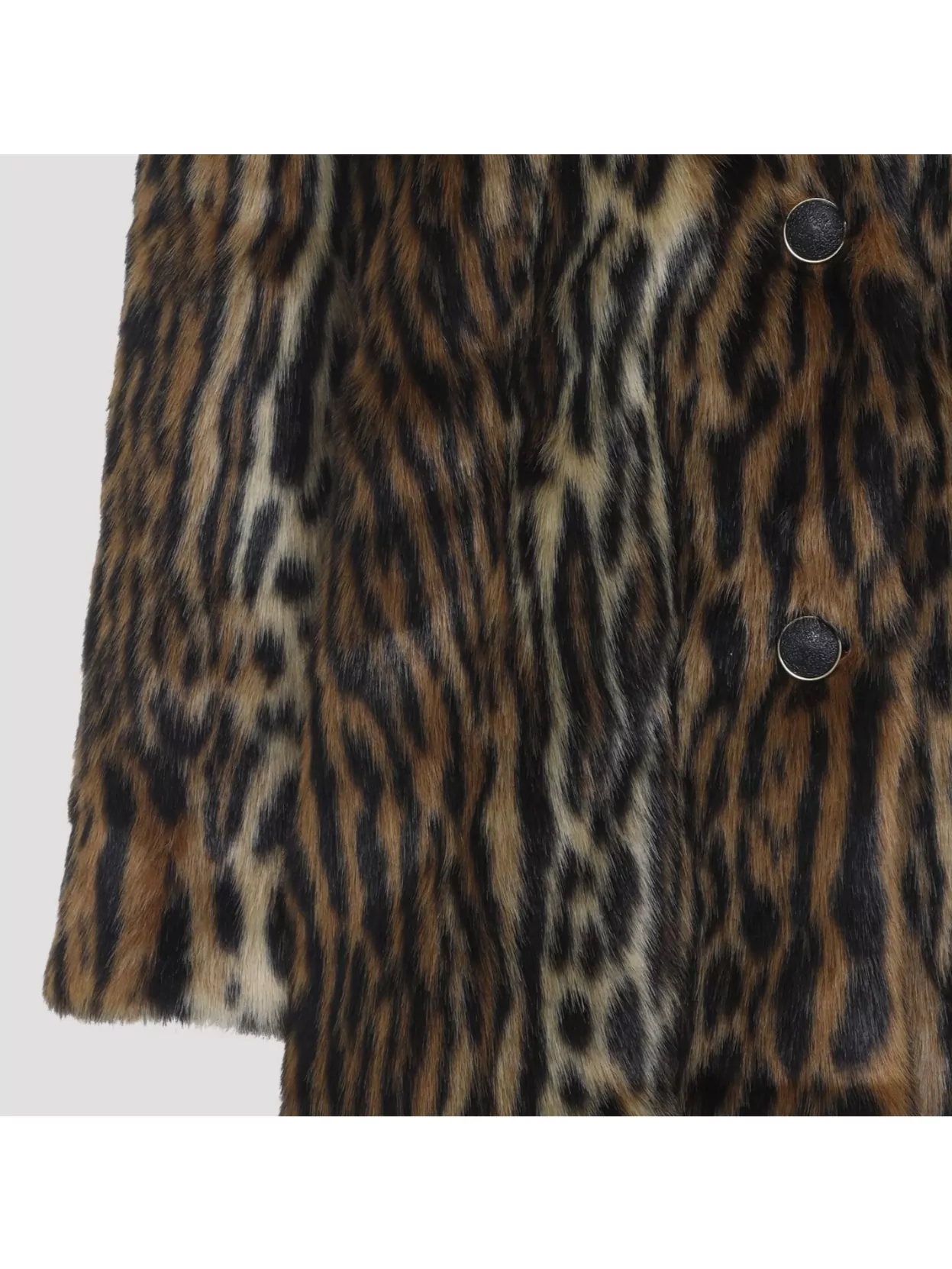 Roberto Cavalli Animal Print Faux Fur Long Sleeve Coat In Multi