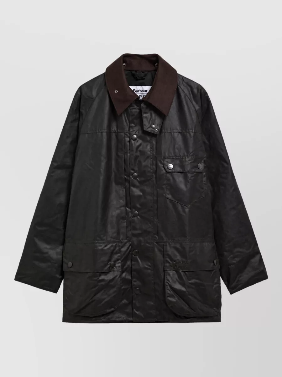 Barbour Waxed Cotton Single-Breasted Coat