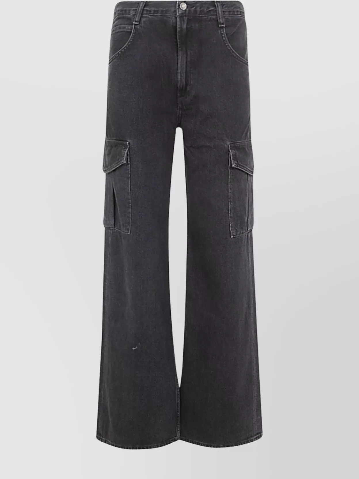 Agolde Wide-leg Cargo Jeans Featuring Belt Loops In Black