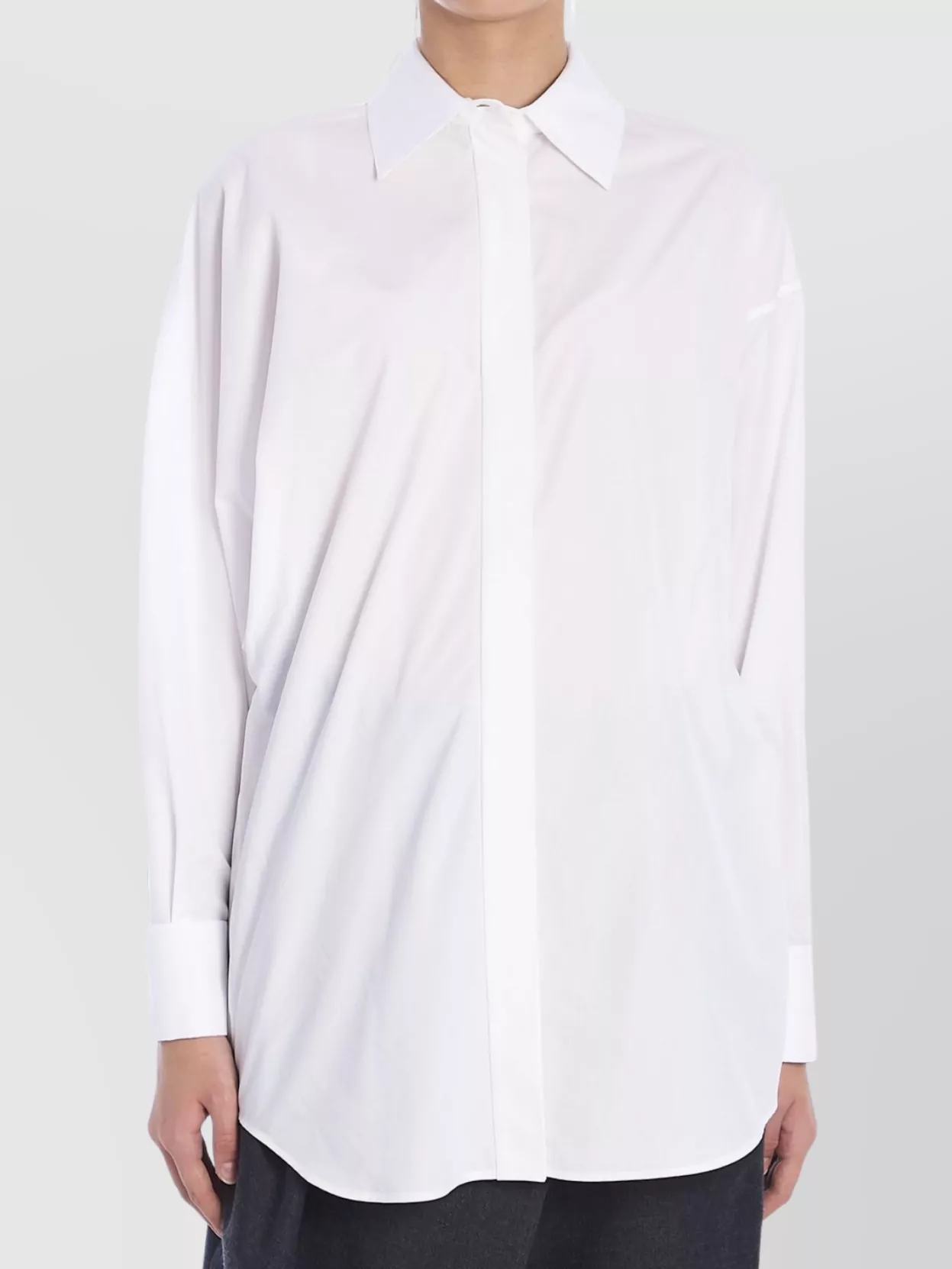 Loewe Draped Cotton Shirt Asymmetric Design