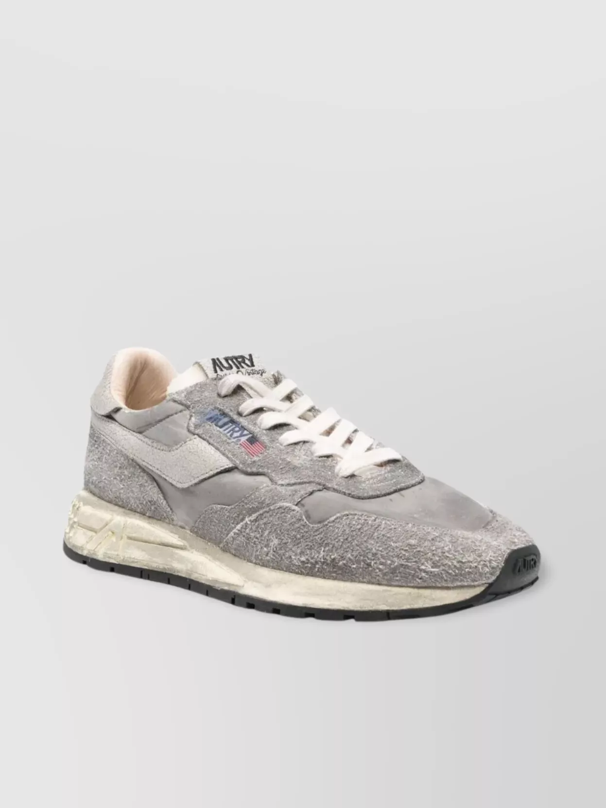 Autry Low Top Nylon Sneakers With Textured Finish In Gray