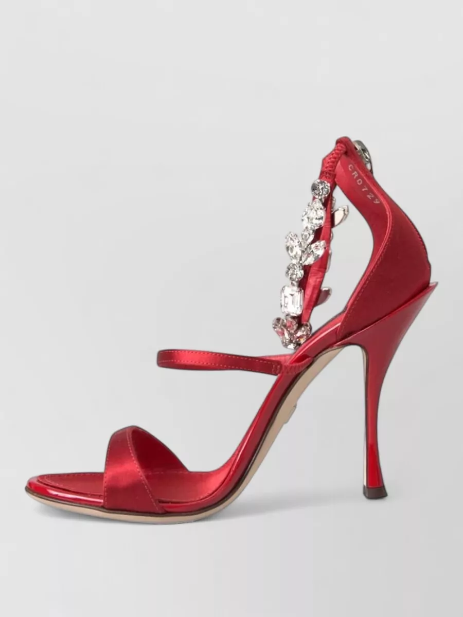 Dolce&Gabbana Silk Crystal Embellished Sandals