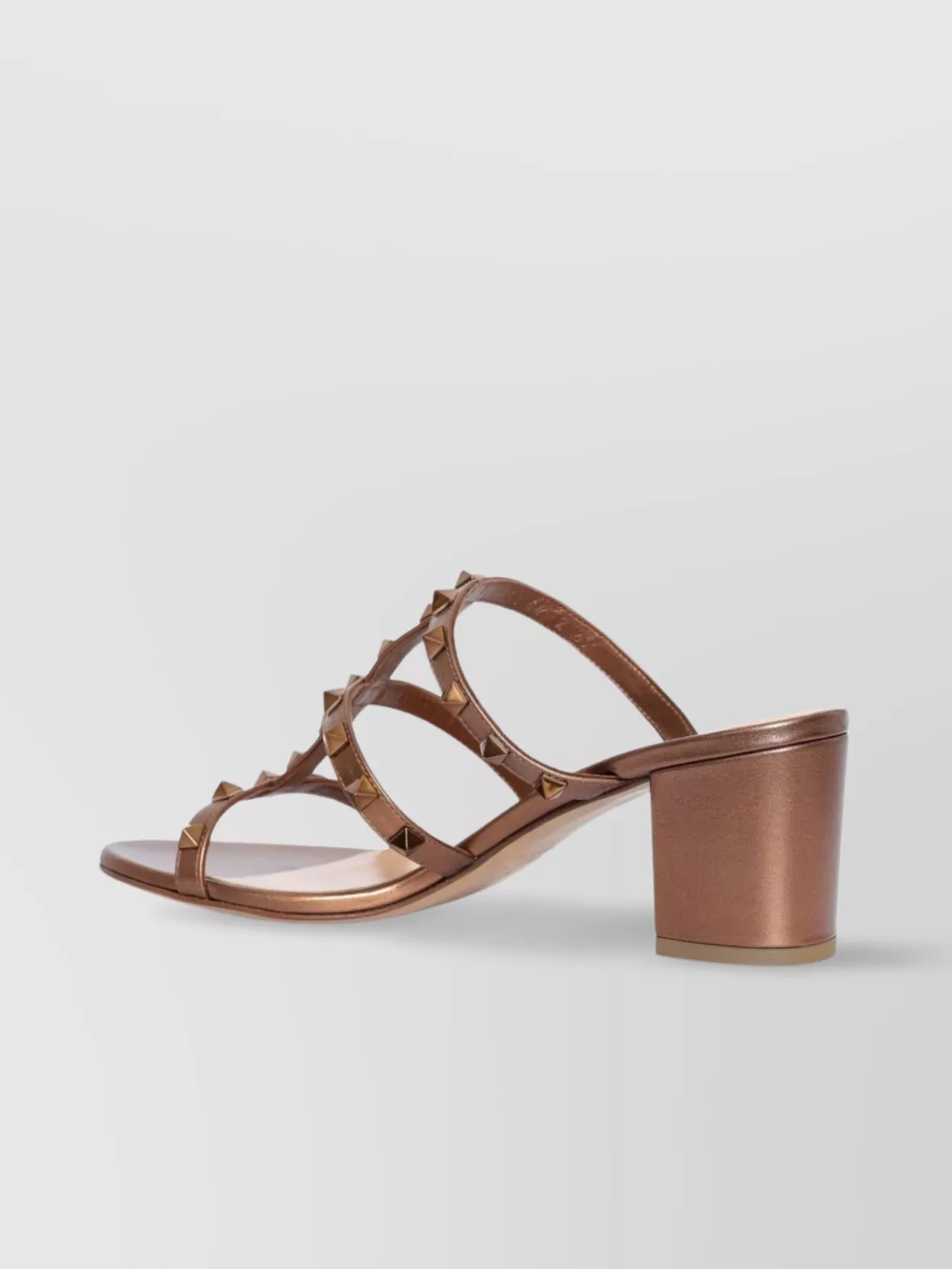Valentino Studded Block Heel Leather Sandals