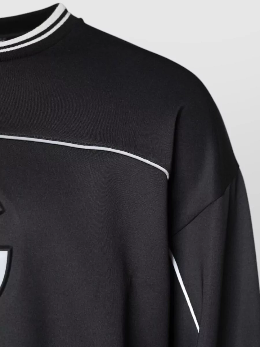 Dolce&Gabbana Polyester Relaxed-Fit Logo-Embossed Crew-Neck Long-Sleeve Sweater