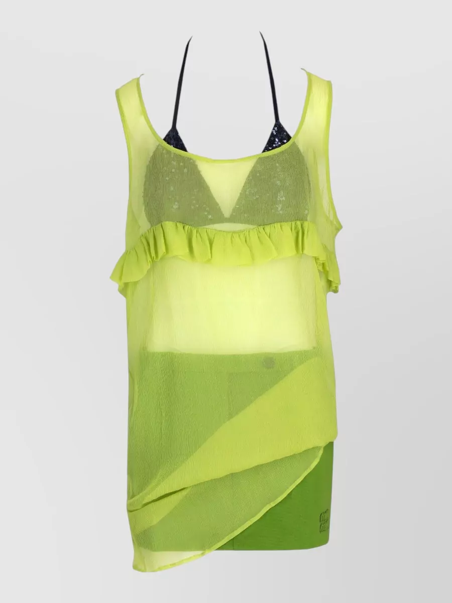 La Rose Silk ruffled maxi dress