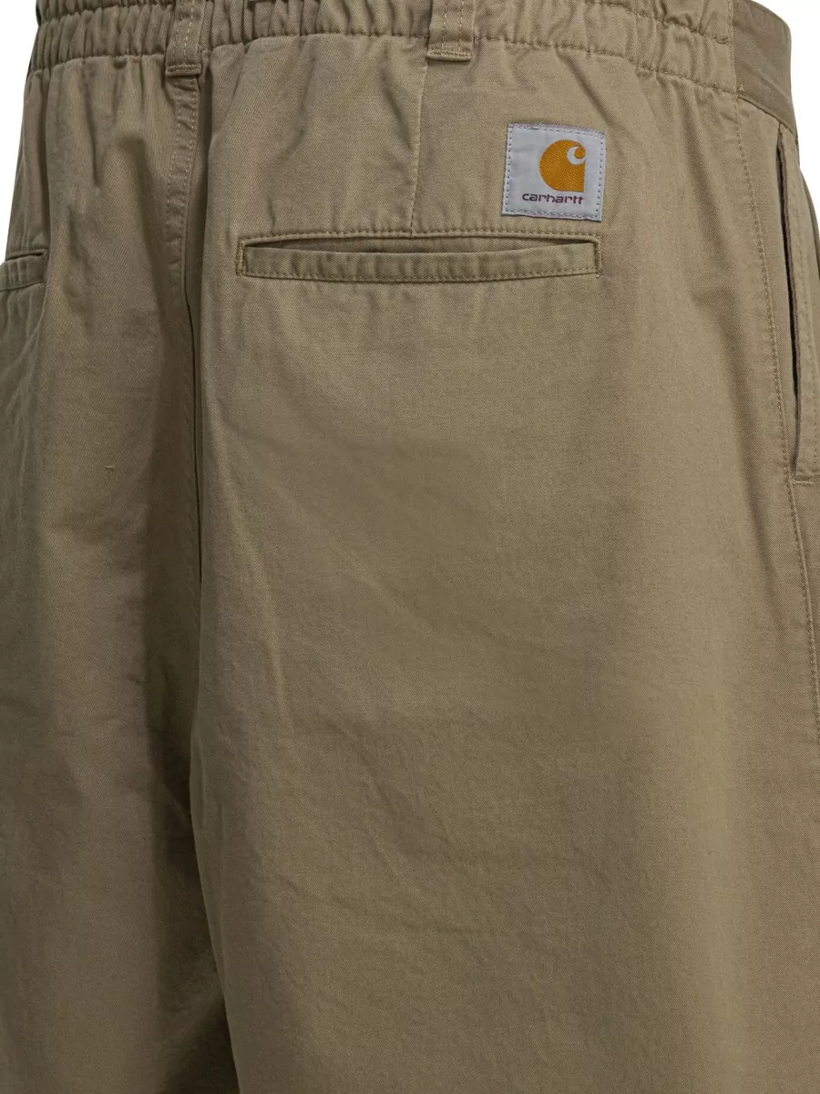 Carhartt Wip Cotton Pleated Wide-Leg Mid-Rise Bermuda Shorts