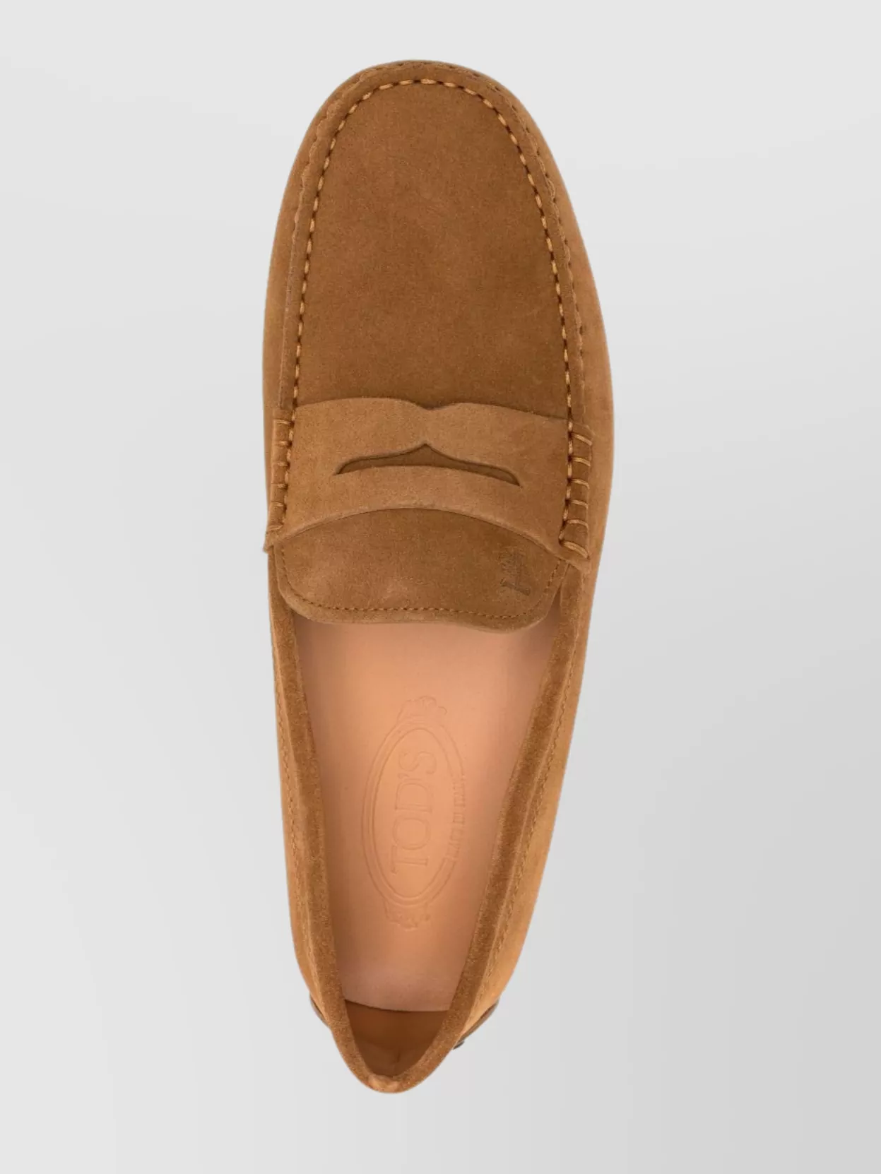 Tod's Suede Loafers With Moccasin Stitching And Penny Strap