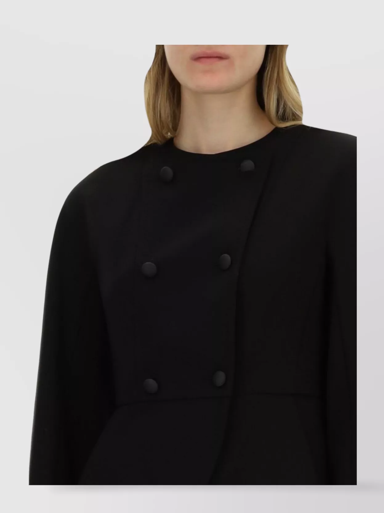 Max Mara Peplum Hem Long Sleeve Button Jacket