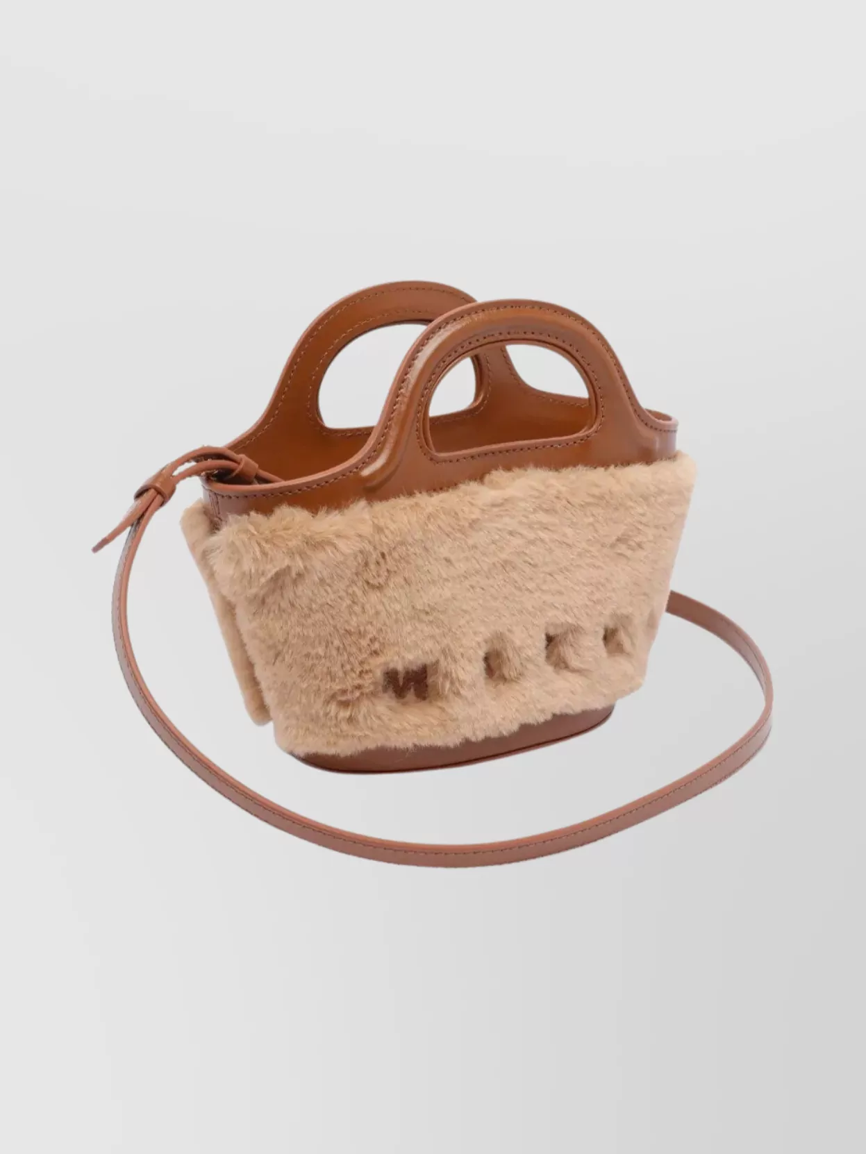 Marni Micro Cross-Body Bag Faux Fur Panel