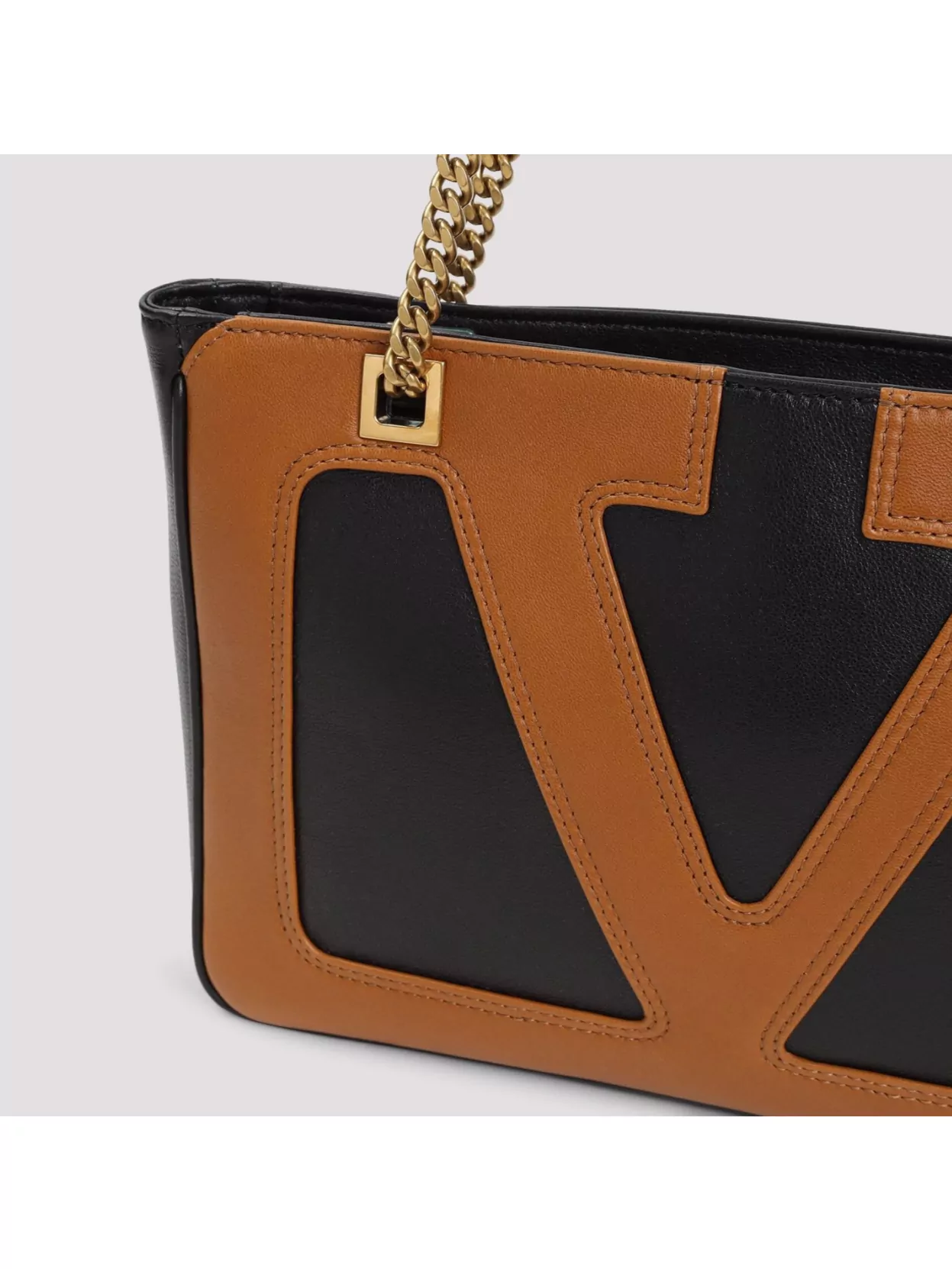 Valentino Garavani Black Nappa Leather Small Viva Superstar Shoulder Bag In Multi