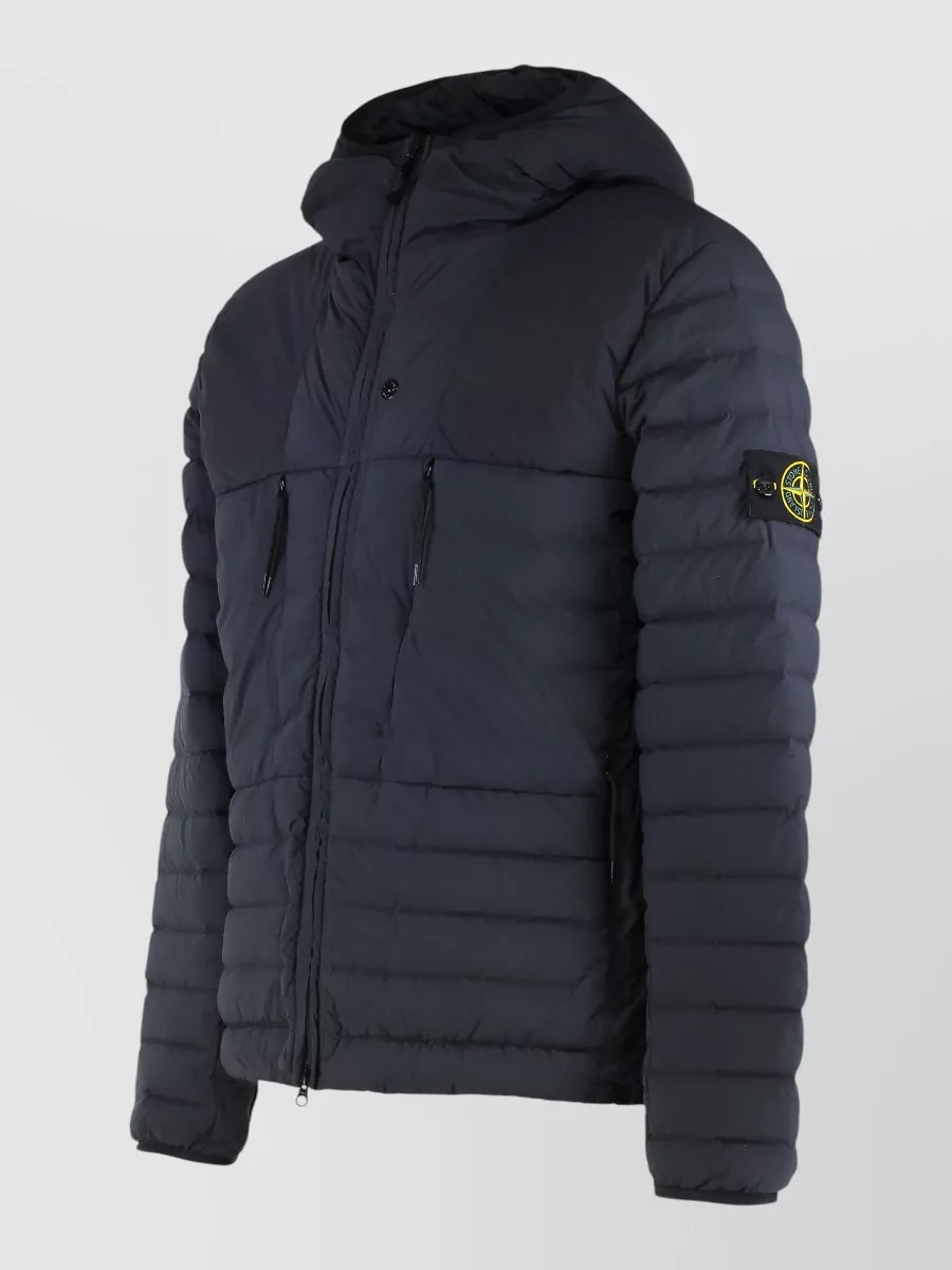 Stone Island Stretch Down Hooded Nylon Quilted Jacket