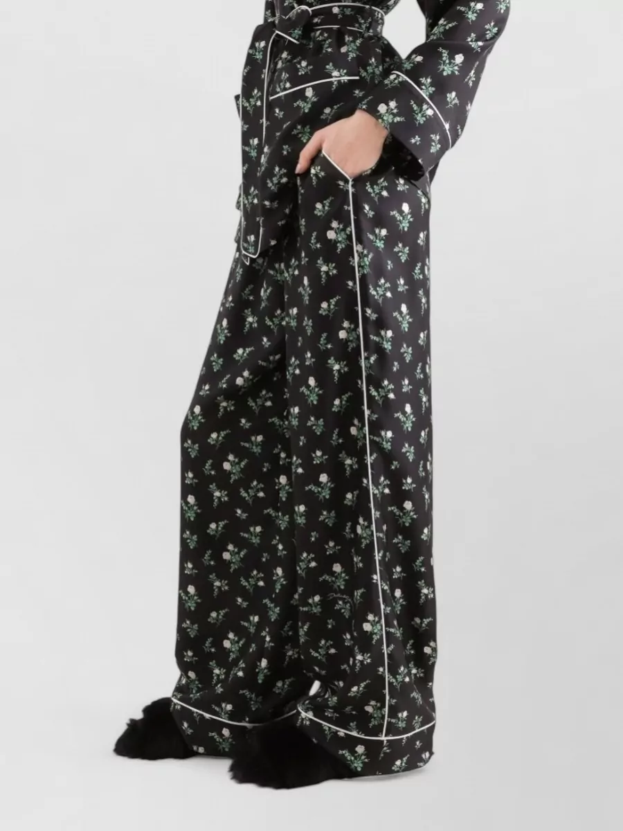 Dolce&Gabbana Printed Silk Wide-Leg Trousers