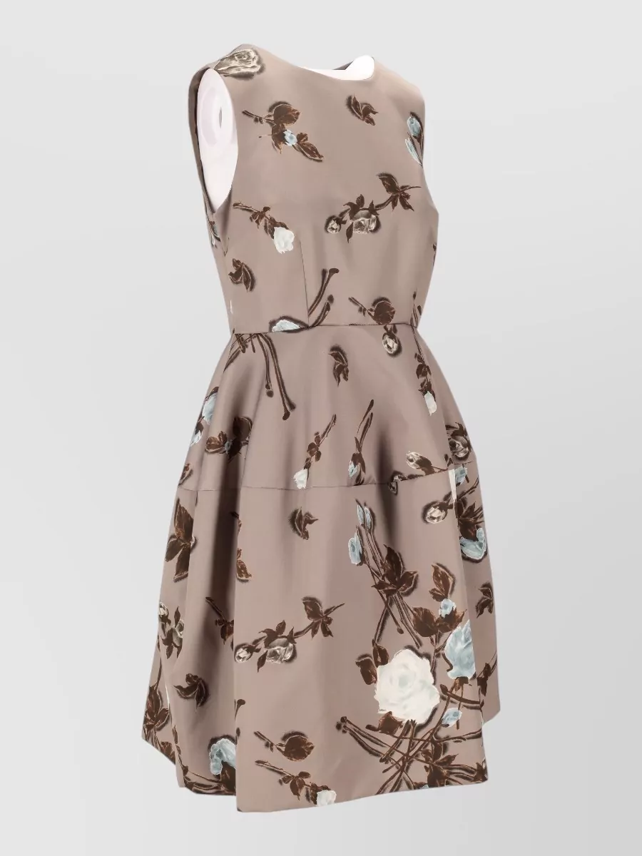 P.a.r.o.s.h Floral Pleated Dress Sleeveless Design