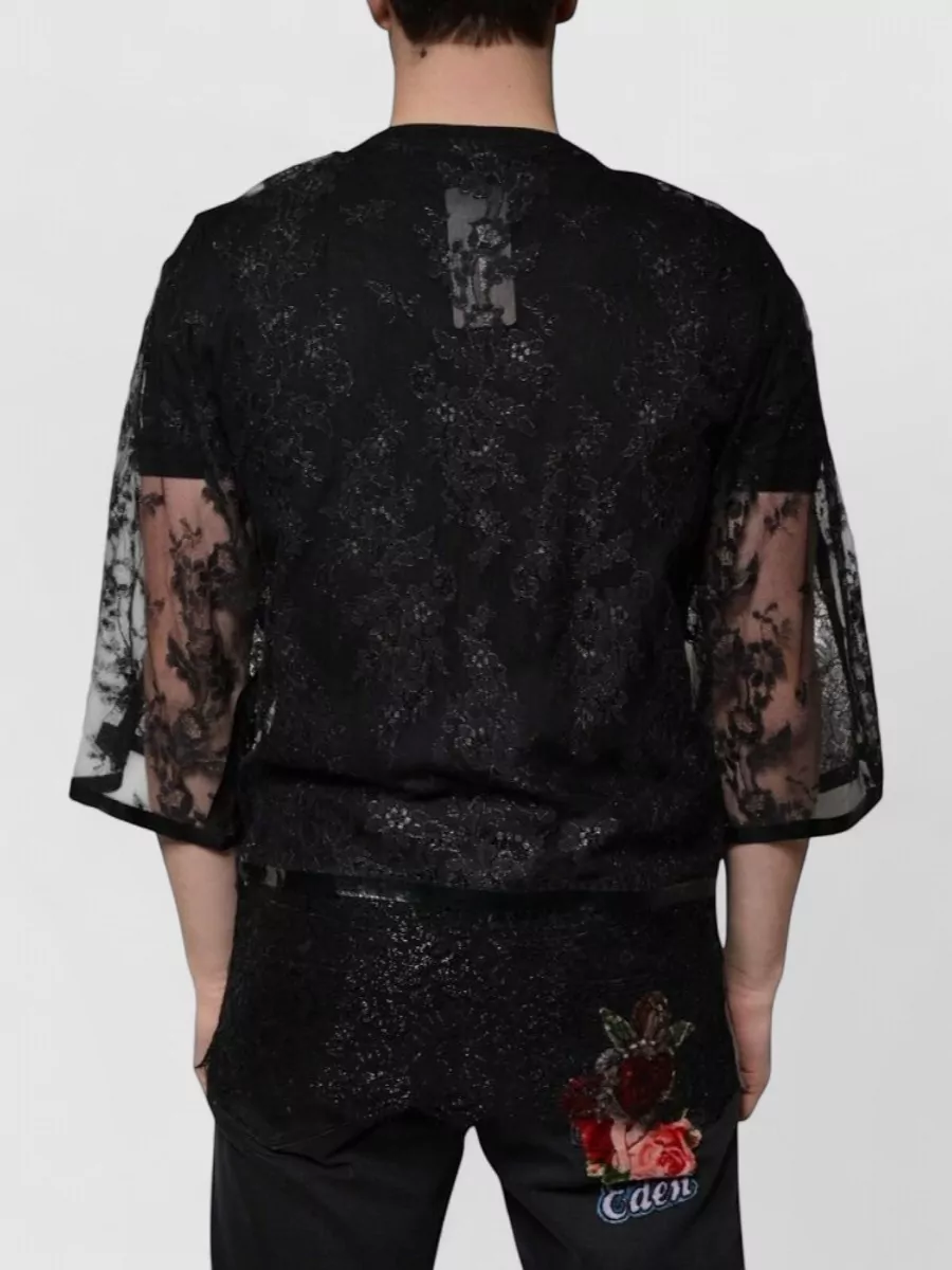 Dolce&Gabbana Floral Lace Crew Neck T-Shirt