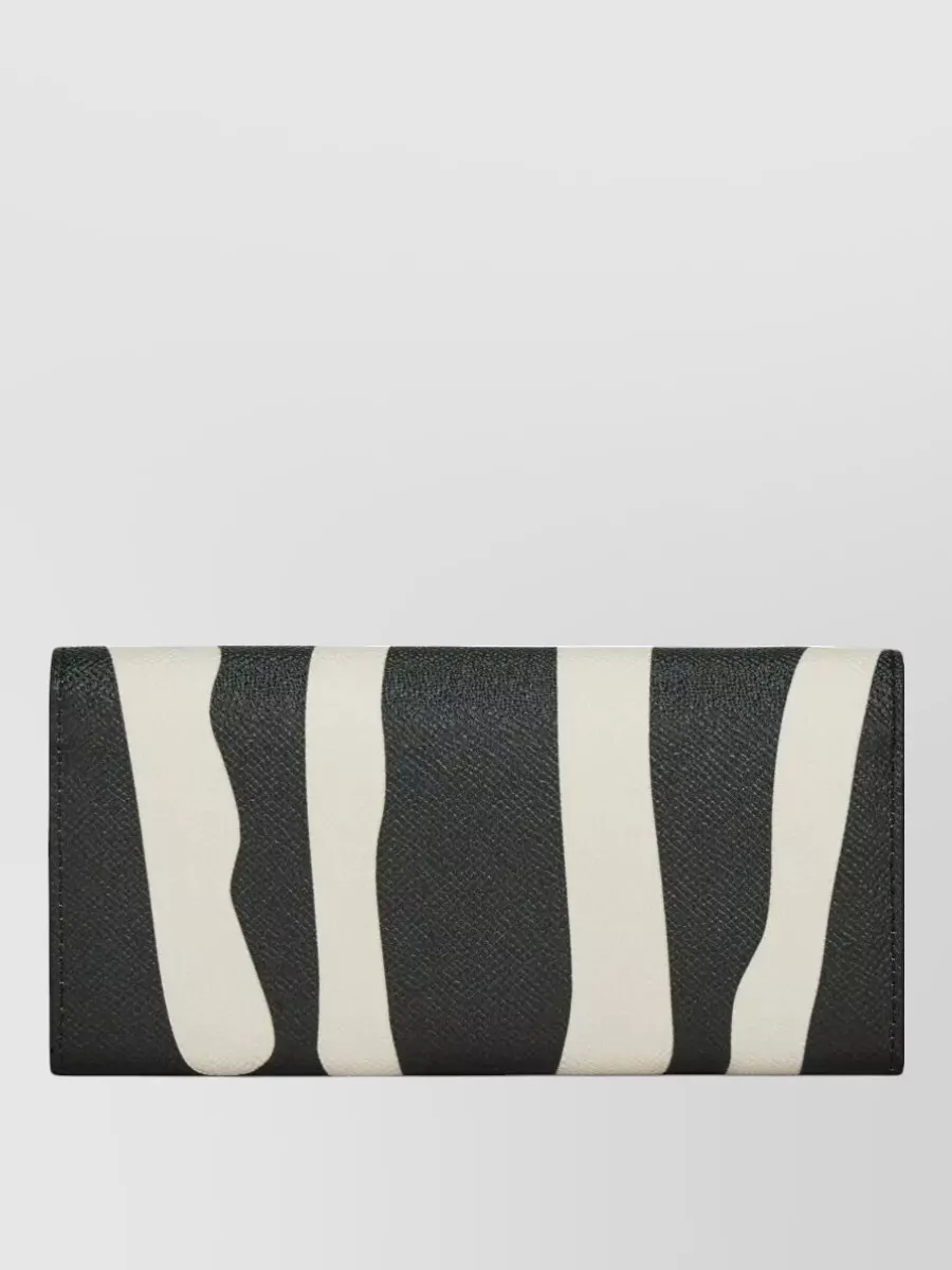 Ferragamo Gancini Zebra-print Leather Wallet On Chain