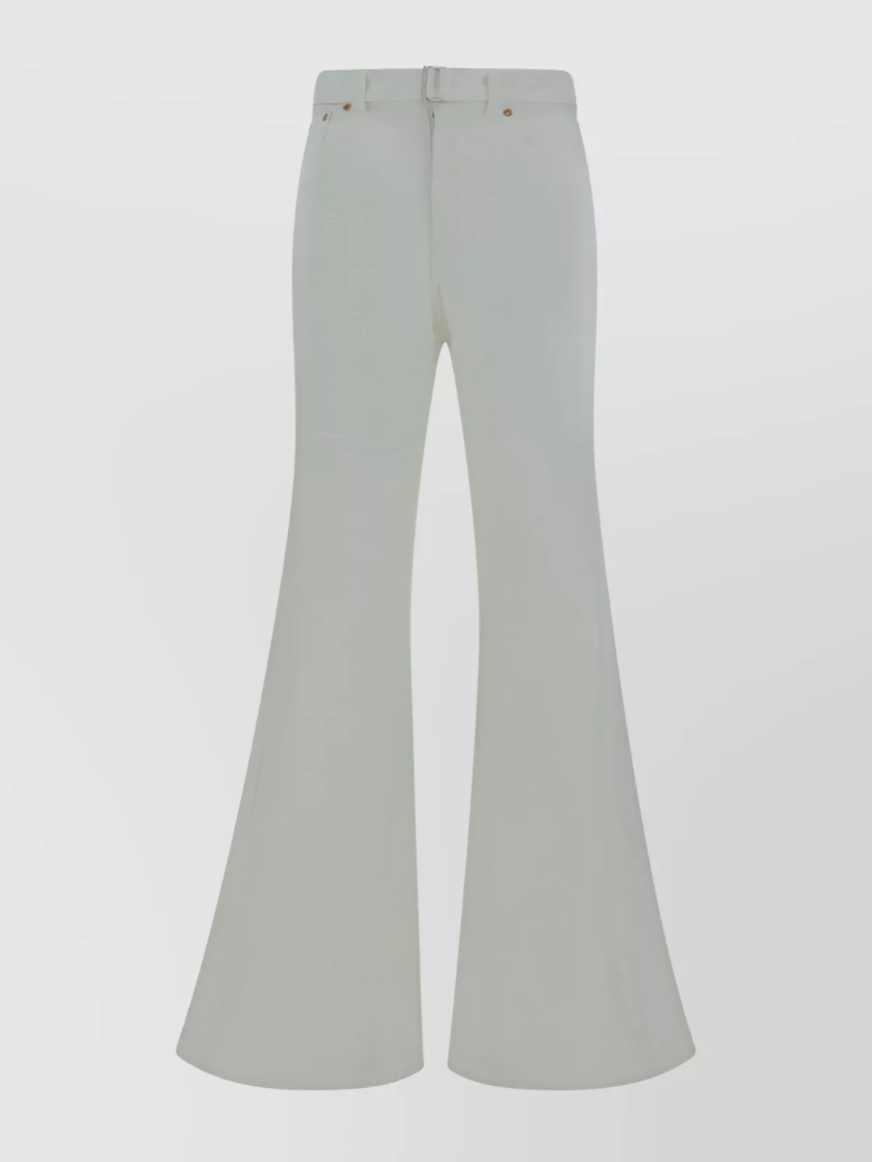 Sacai Wide-leg Flared Cotton Jeans In White