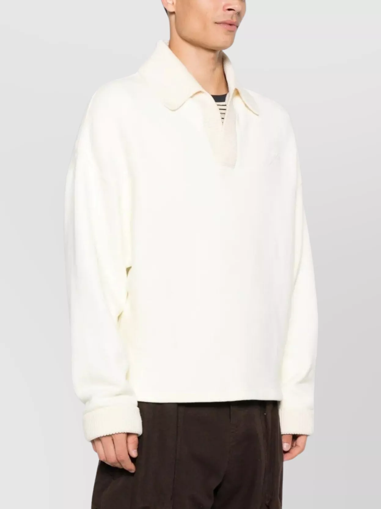 Jacquemus Cotton Blend Polo Collar Sweater