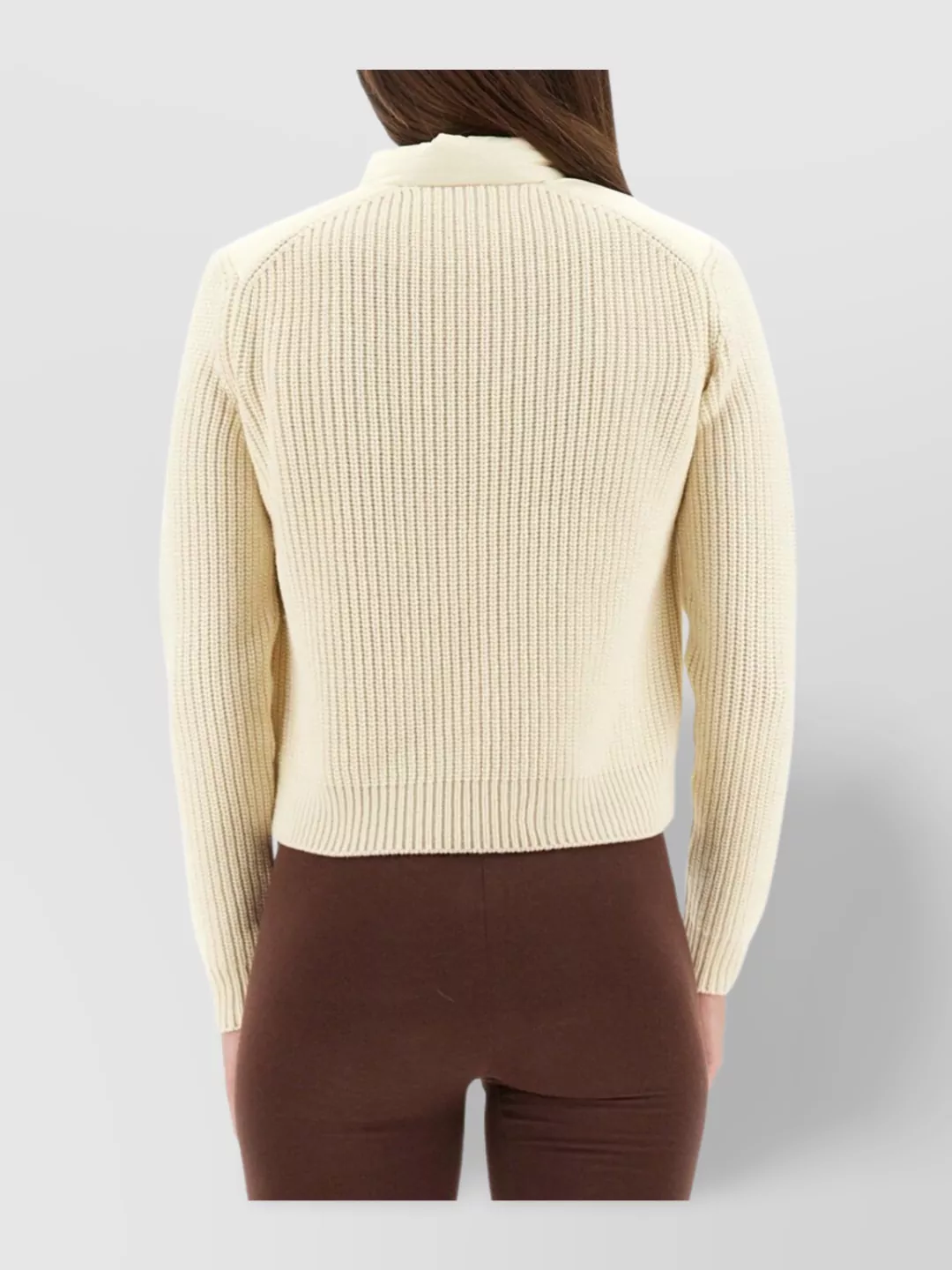 Moncler Quilted High Neck Cardigan Chest Pocket